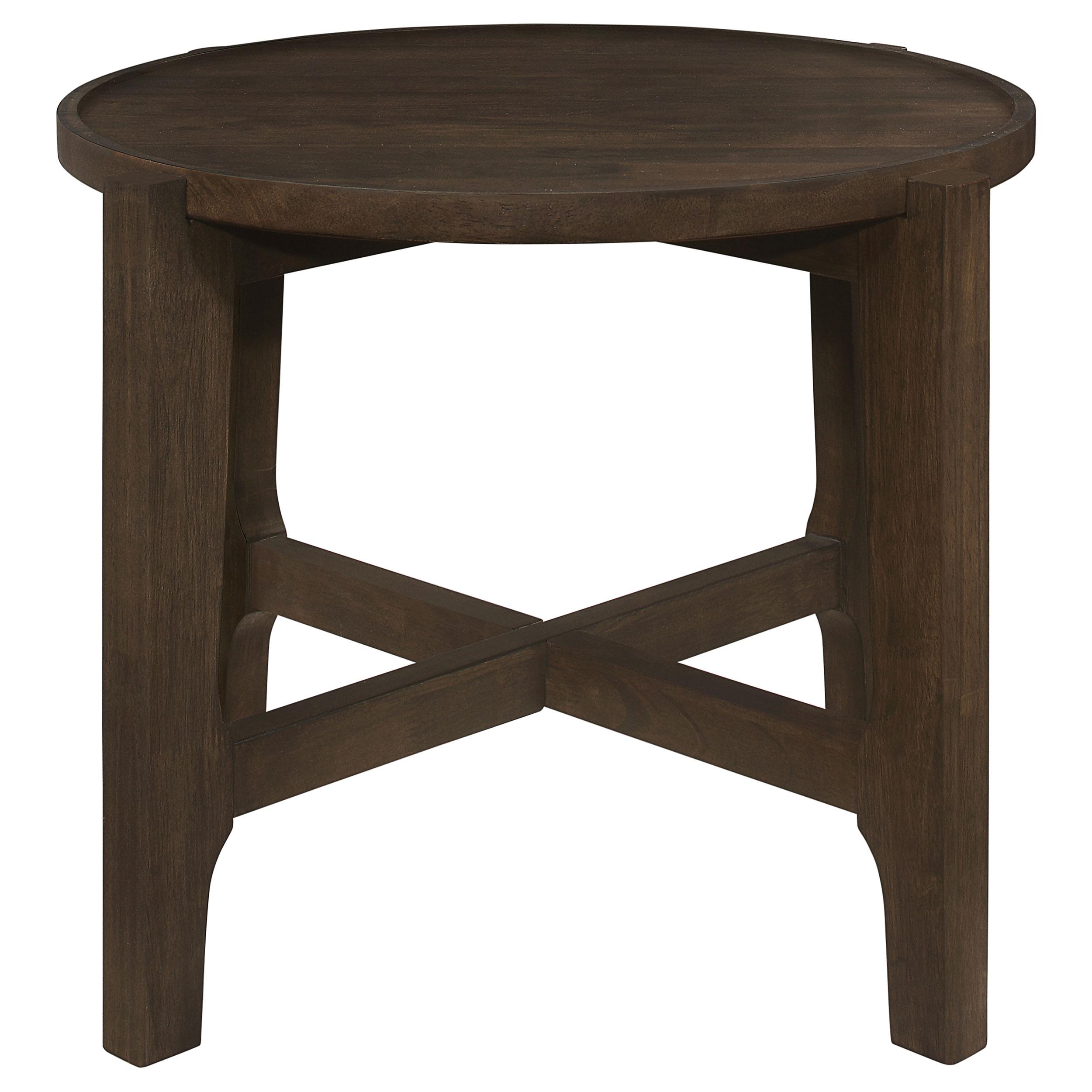 Coaster Furniture Cota 708287 Round Solid Wood End Table - Dark Brown - Image 3