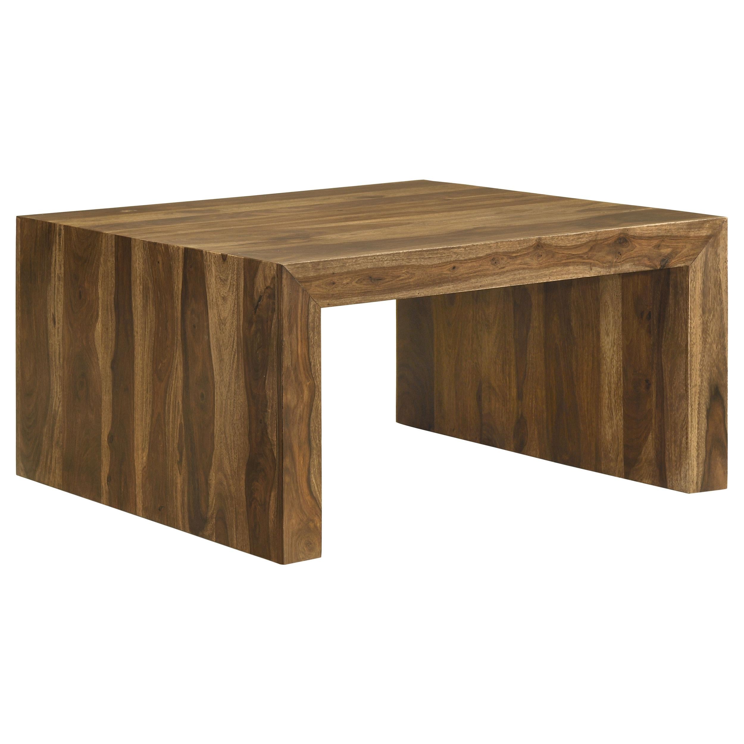Coaster Furniture Odilia 708418 Square Solid Wood Coffee Table - Auburn - Image 1