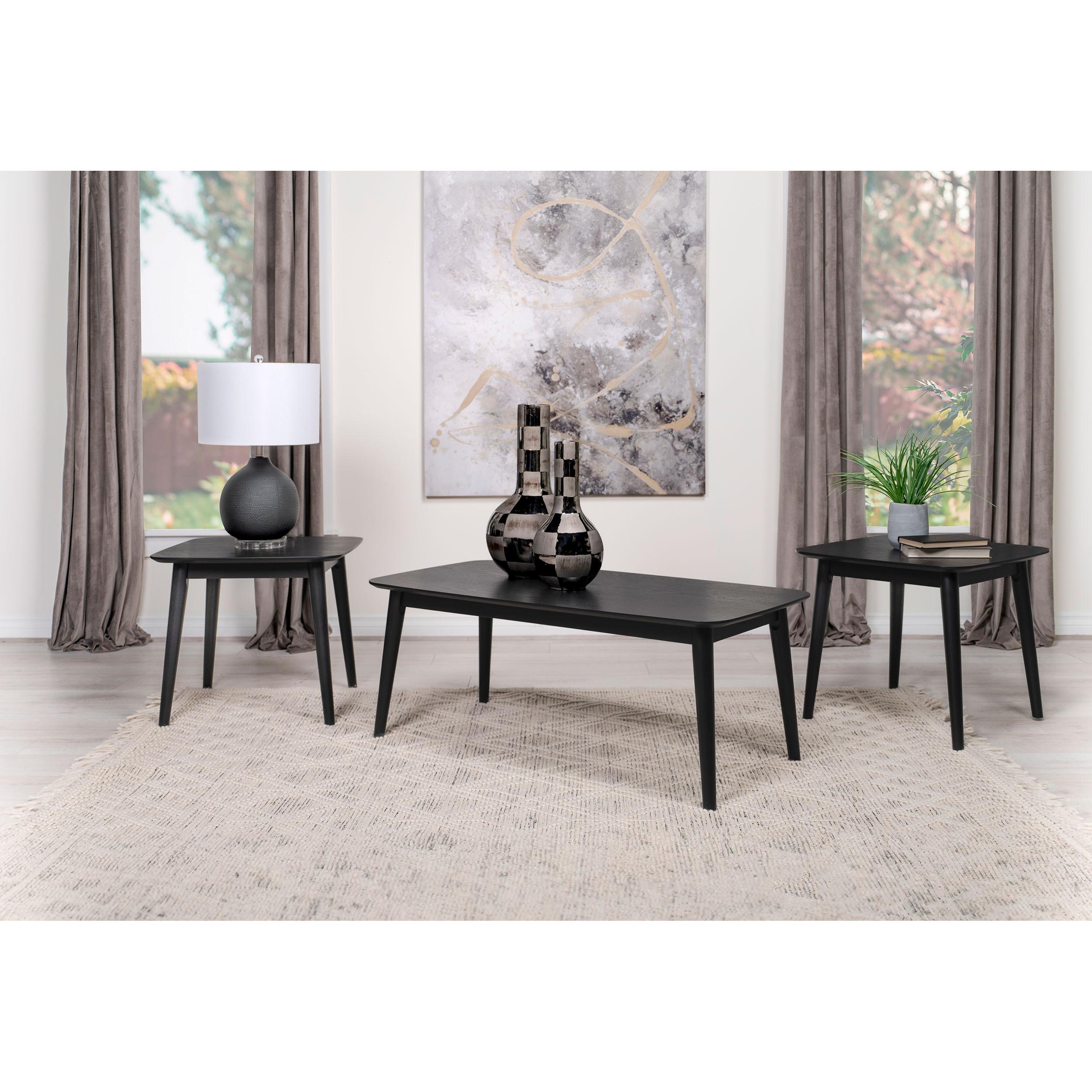 Coaster Furniture Radley 708490 3-piece Rectangular Coffee Table Set - Black - Image 2