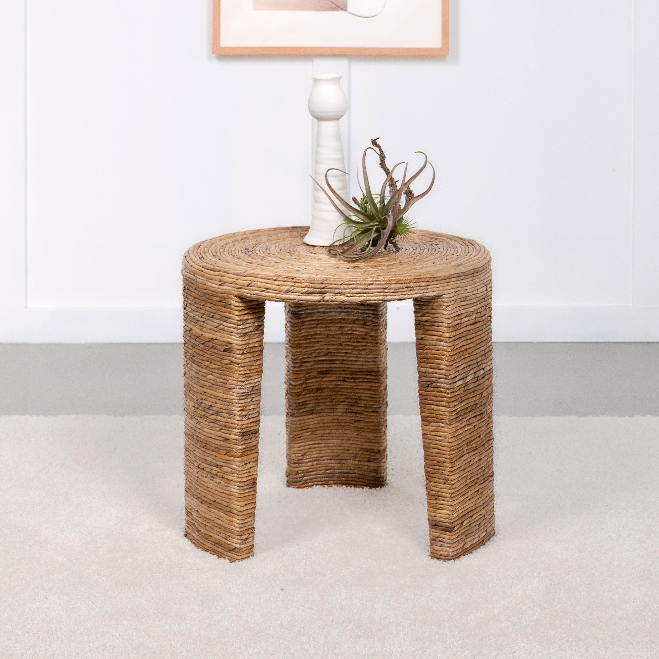 Coaster Furniture Artina 708507 Woven Rattan Round Side End Table - Natural Brown - Image 2