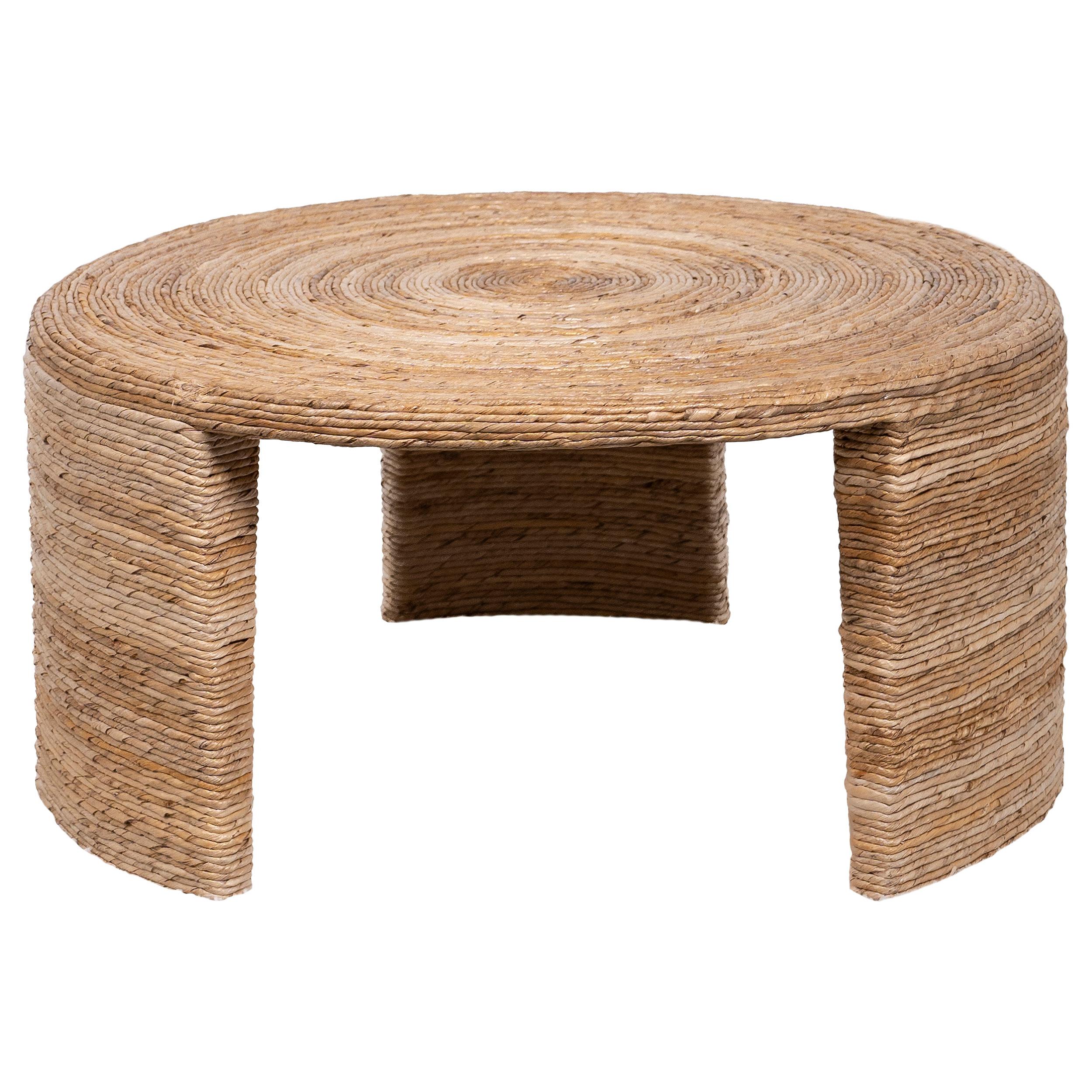 Coaster Furniture Artina 708508 Woven Rattan Round Coffee Table – Natural Brown