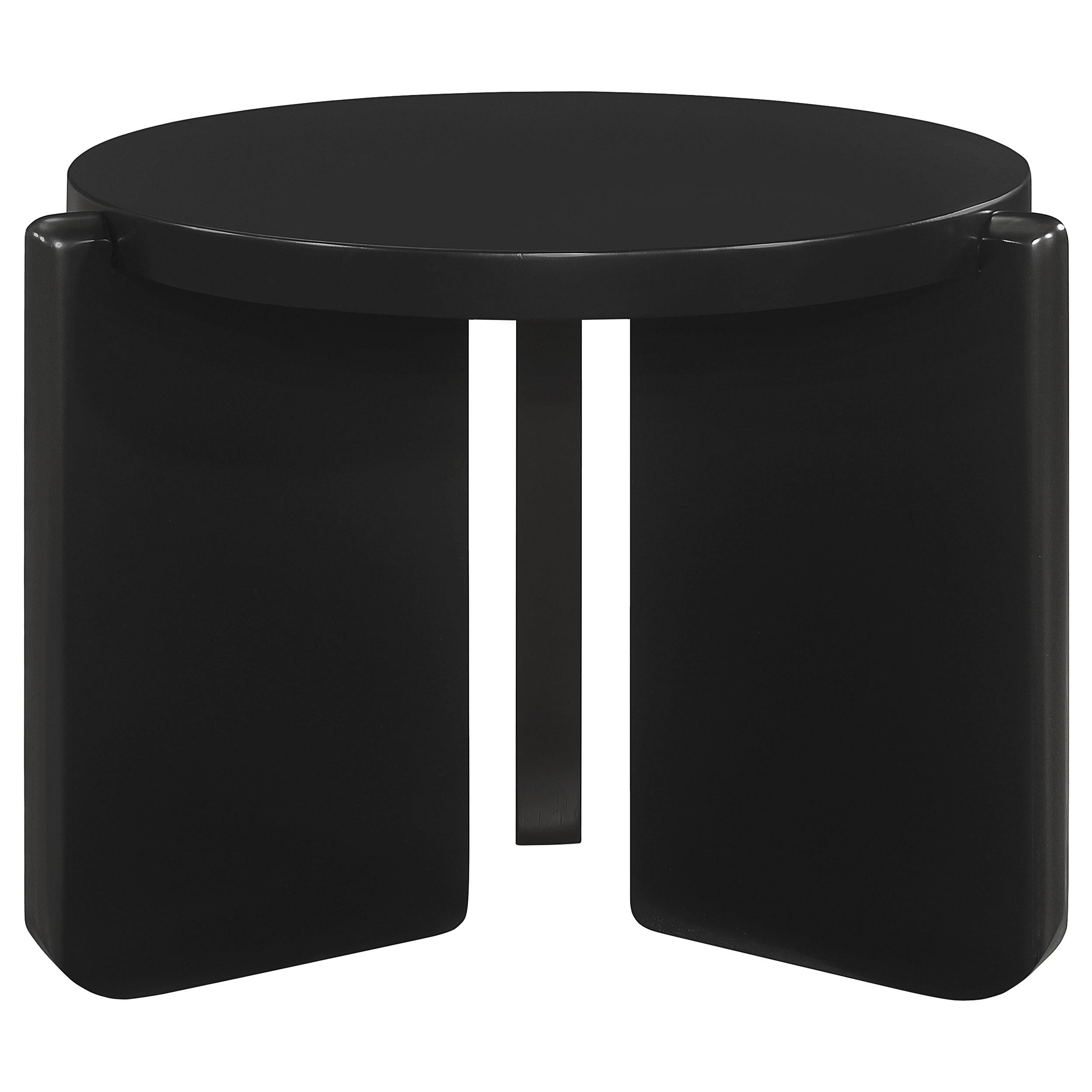 Coaster Furniture Cordova 709677 Round Solid Wood End Table - Black - Image 3