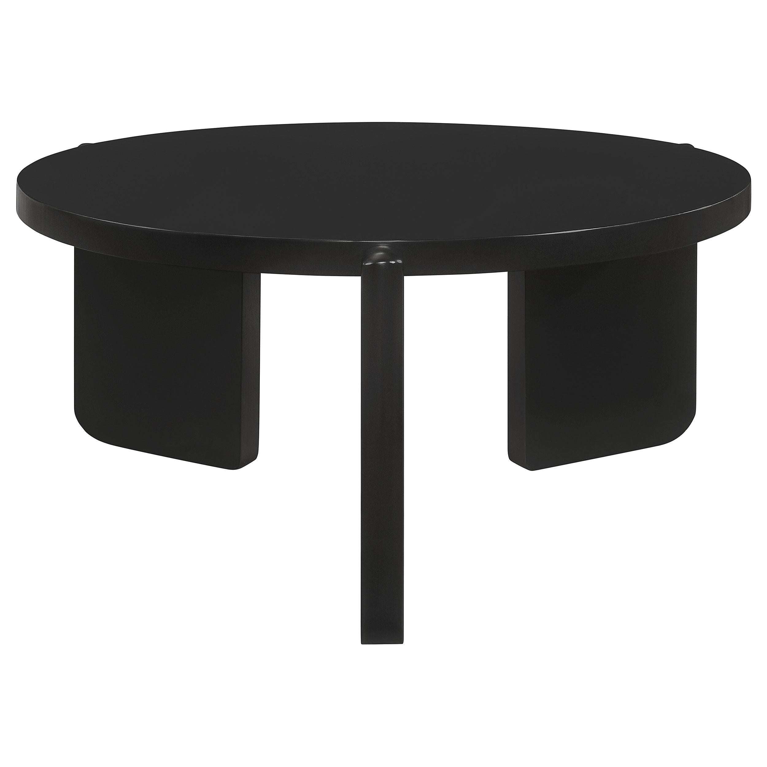 Coaster Furniture Cordova 709678 Round Solid Wood Coffee Table - Black - Image 1