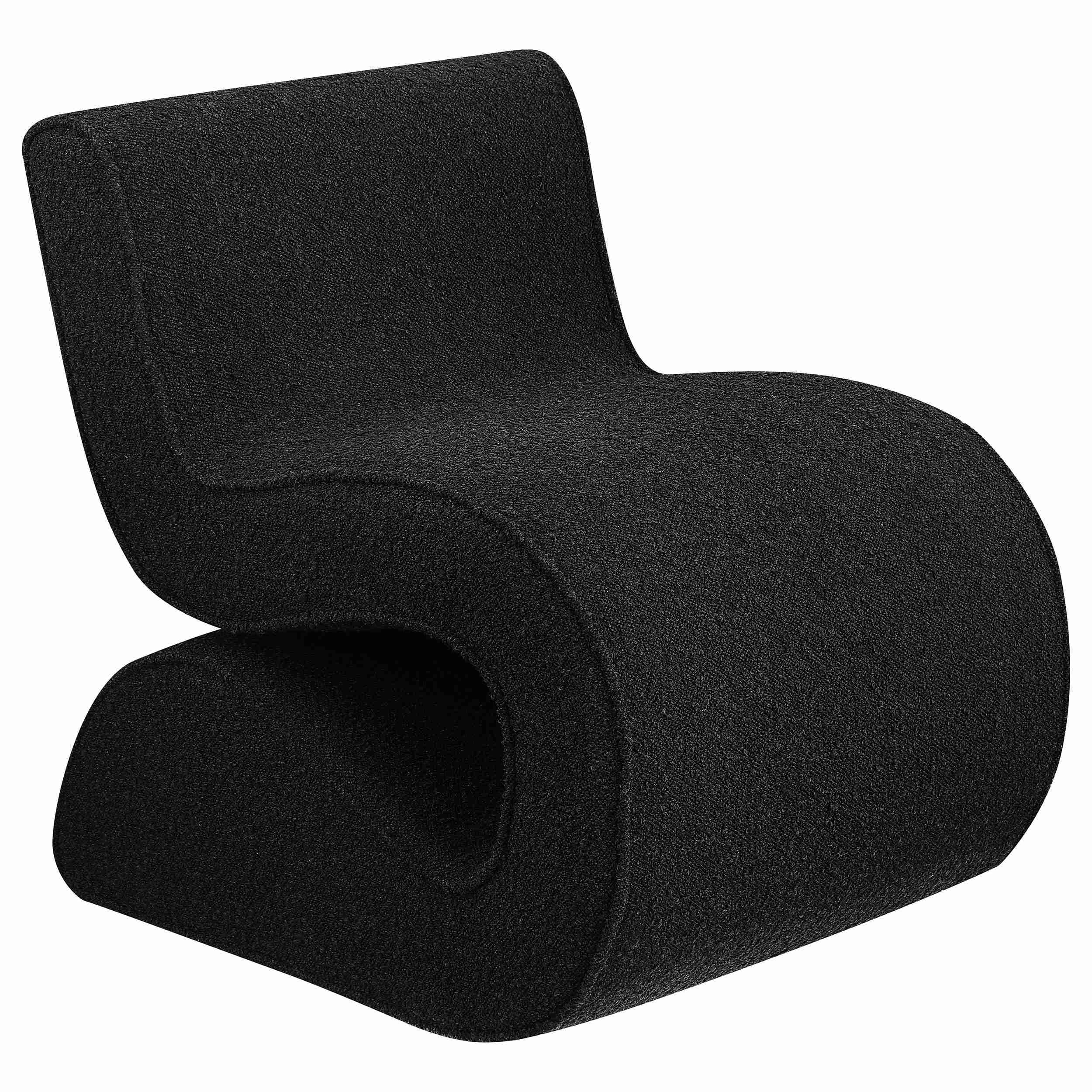 Coaster Furniture Ronea 903155 Boucle Upholstered Armless Curved Chair - Charcoal - Image 1