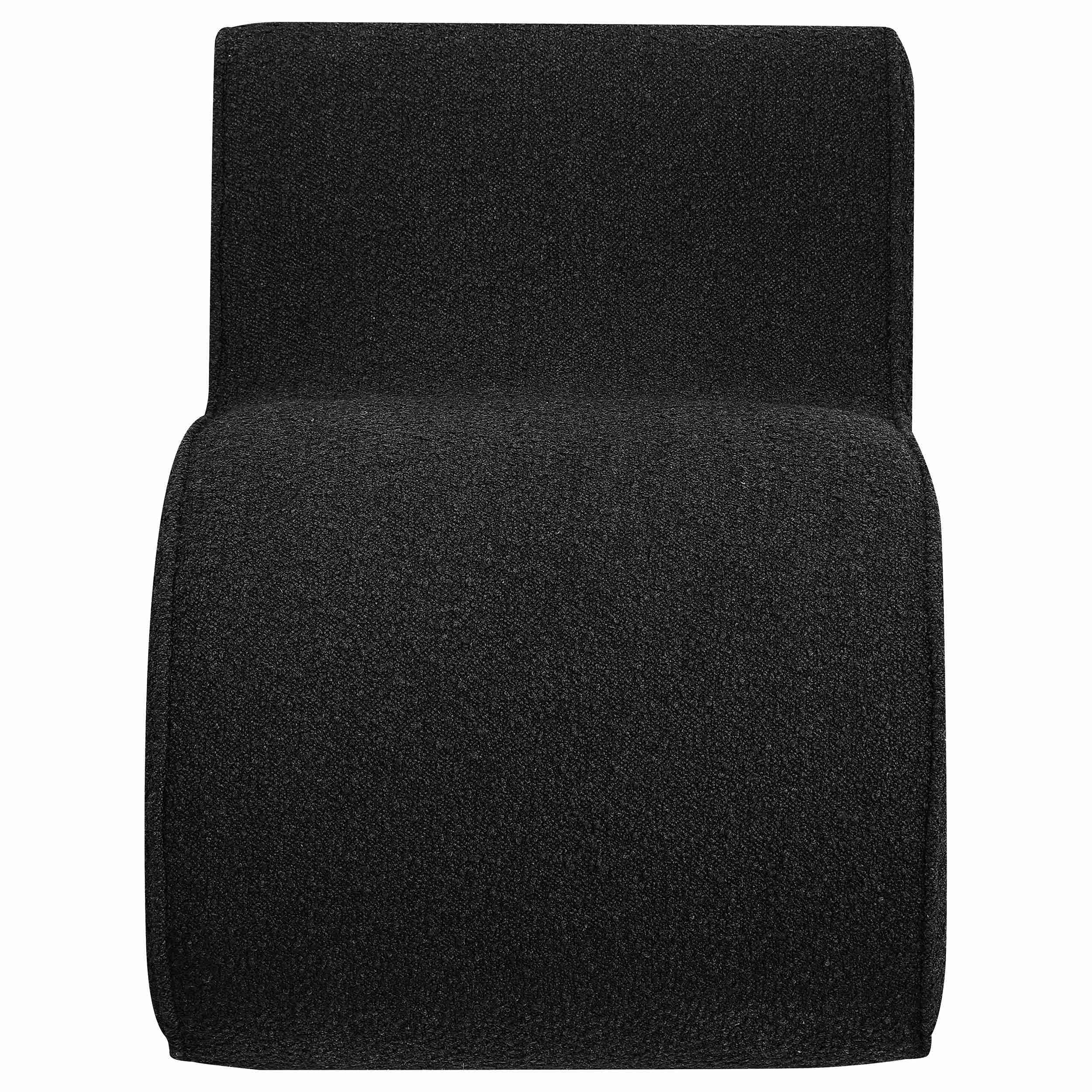 Coaster Furniture Ronea 903155 Boucle Upholstered Armless Curved Chair - Charcoal - Image 3