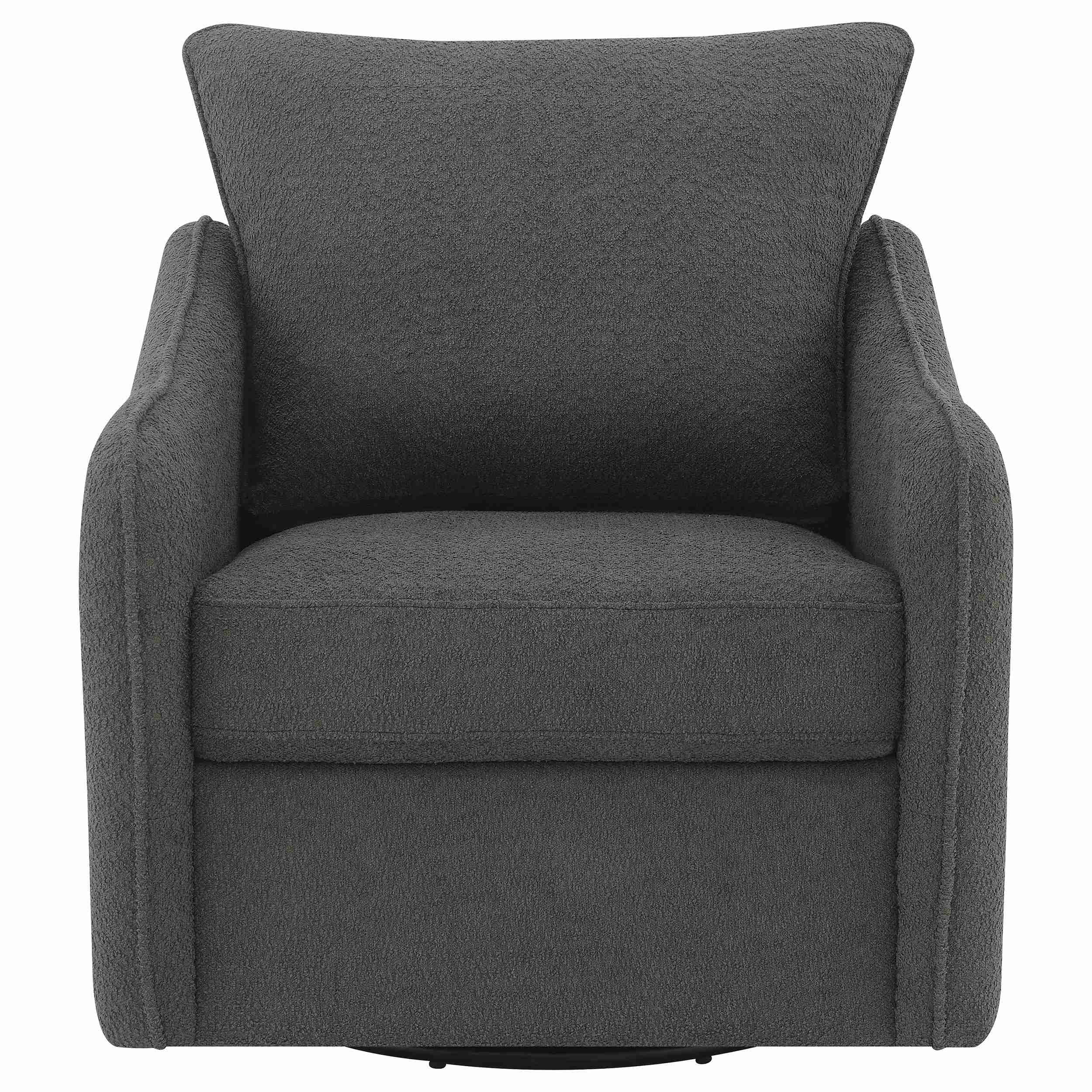Coaster Furniture Madia 903393 Upholstered Sloped Arm Swivel Glider Chair - Charcoal - Image 3