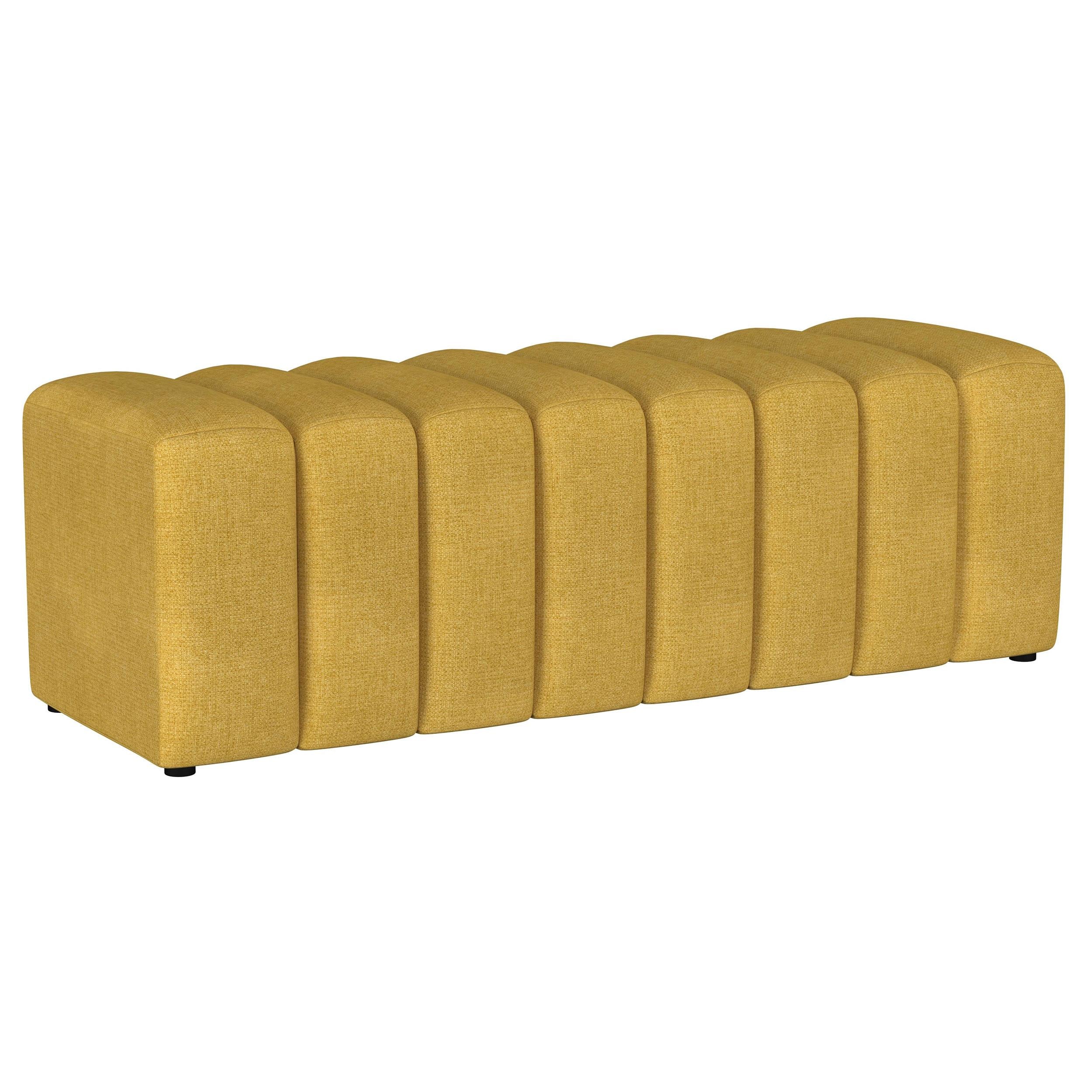 Coaster Furniture Summer 910292 Fabric Upholstered Tufted Accent Bench – Mustard Yellow