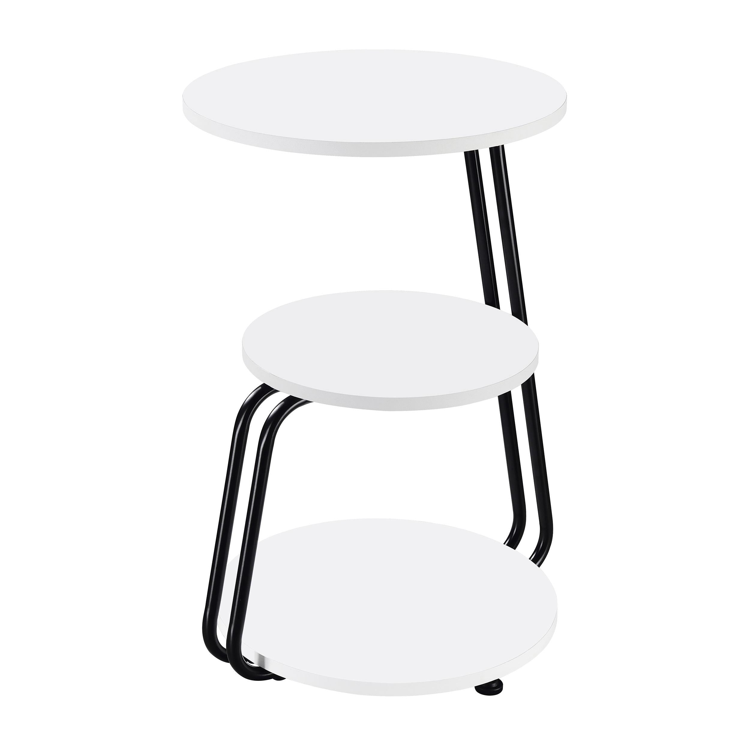 Coaster Furniture Hilly 930071 3-tier Round Accent Side Table - White and Black - Image 1