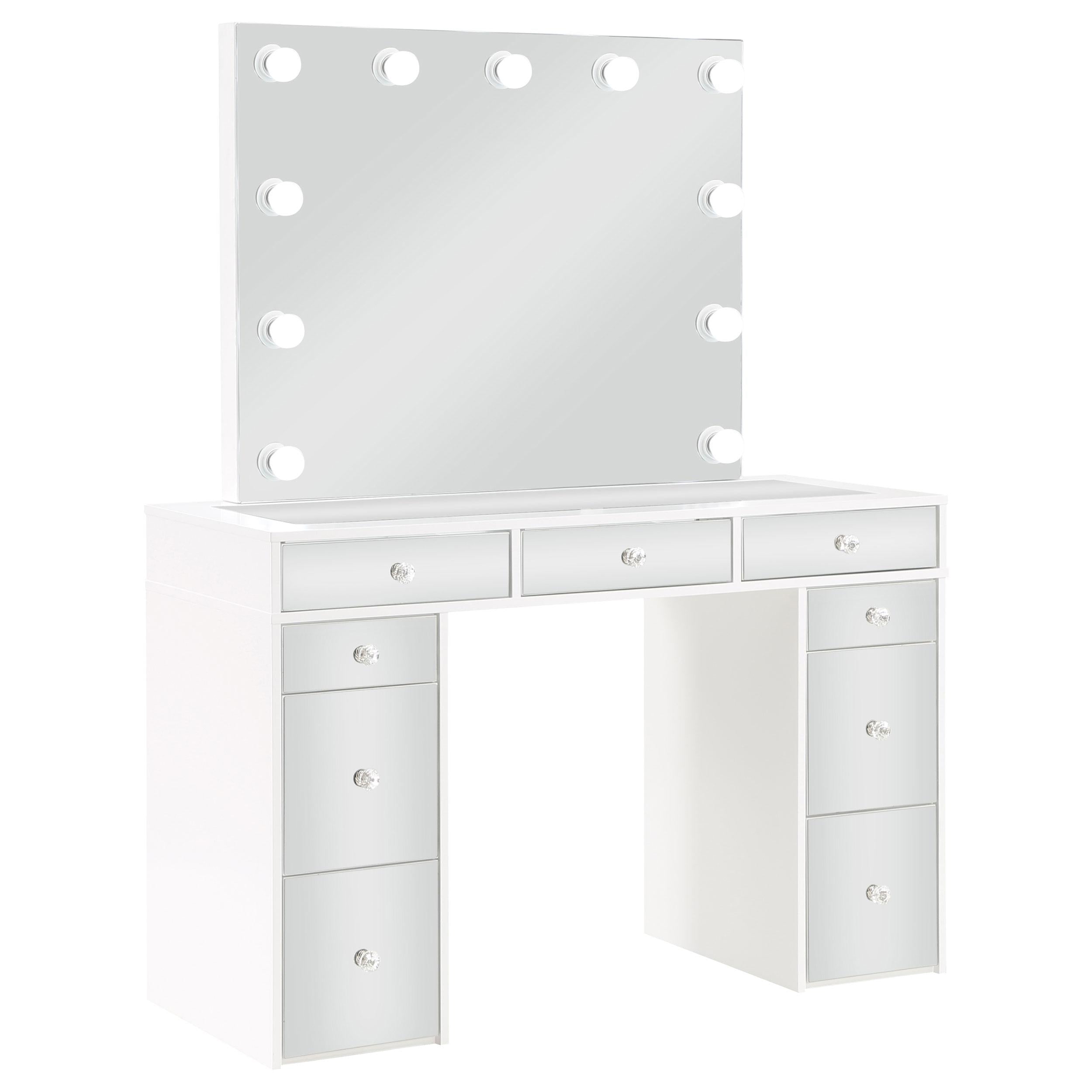 Coaster Furniture Regina 930245 Makeup Vanity Table Set with Lighting - White - Image 3