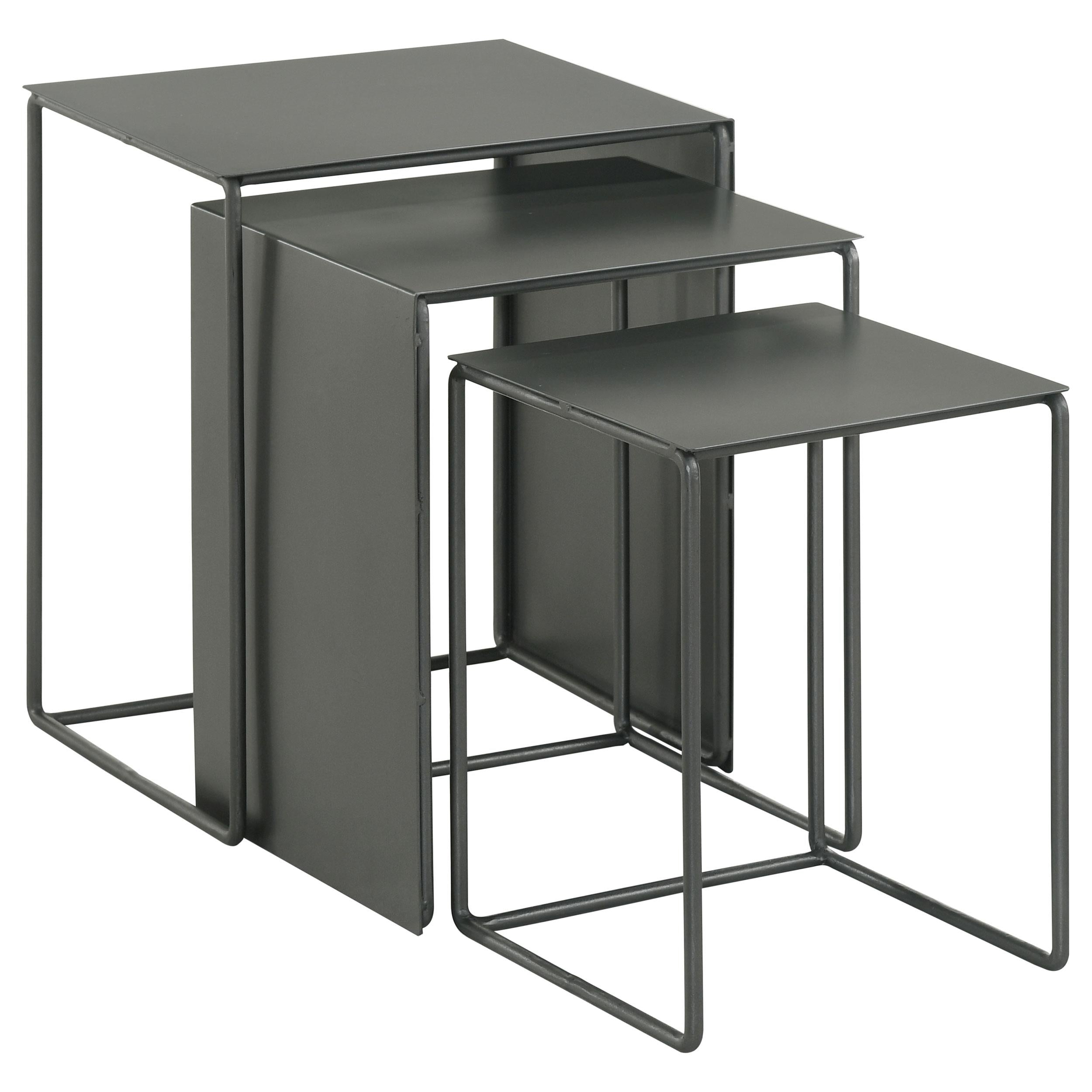 Coaster Furniture Imez 930250 3-piece Rectangular Metal Nesting Table Set - Grey - Image 1