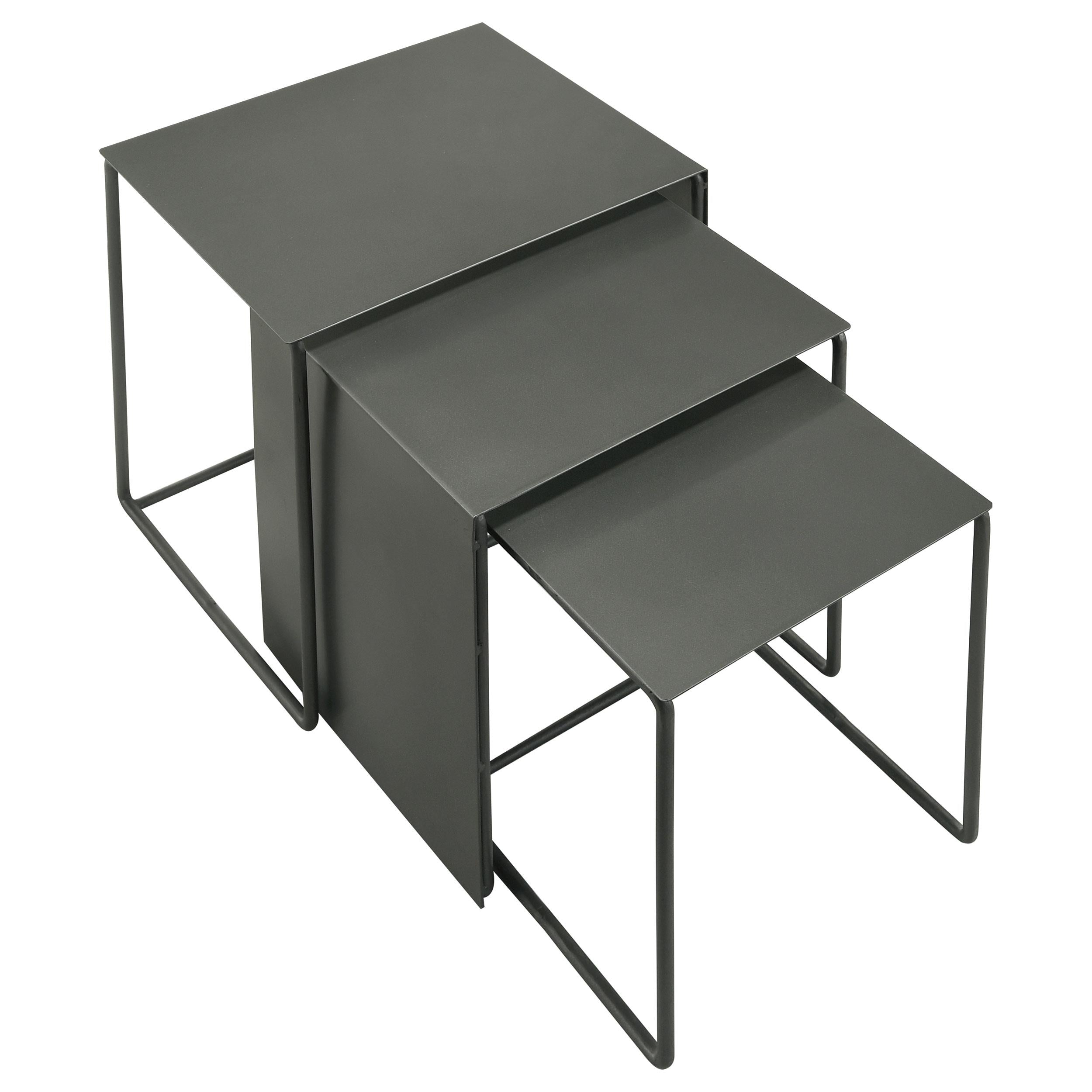 Coaster Furniture Imez 930250 3-piece Rectangular Metal Nesting Table Set - Grey - Image 2