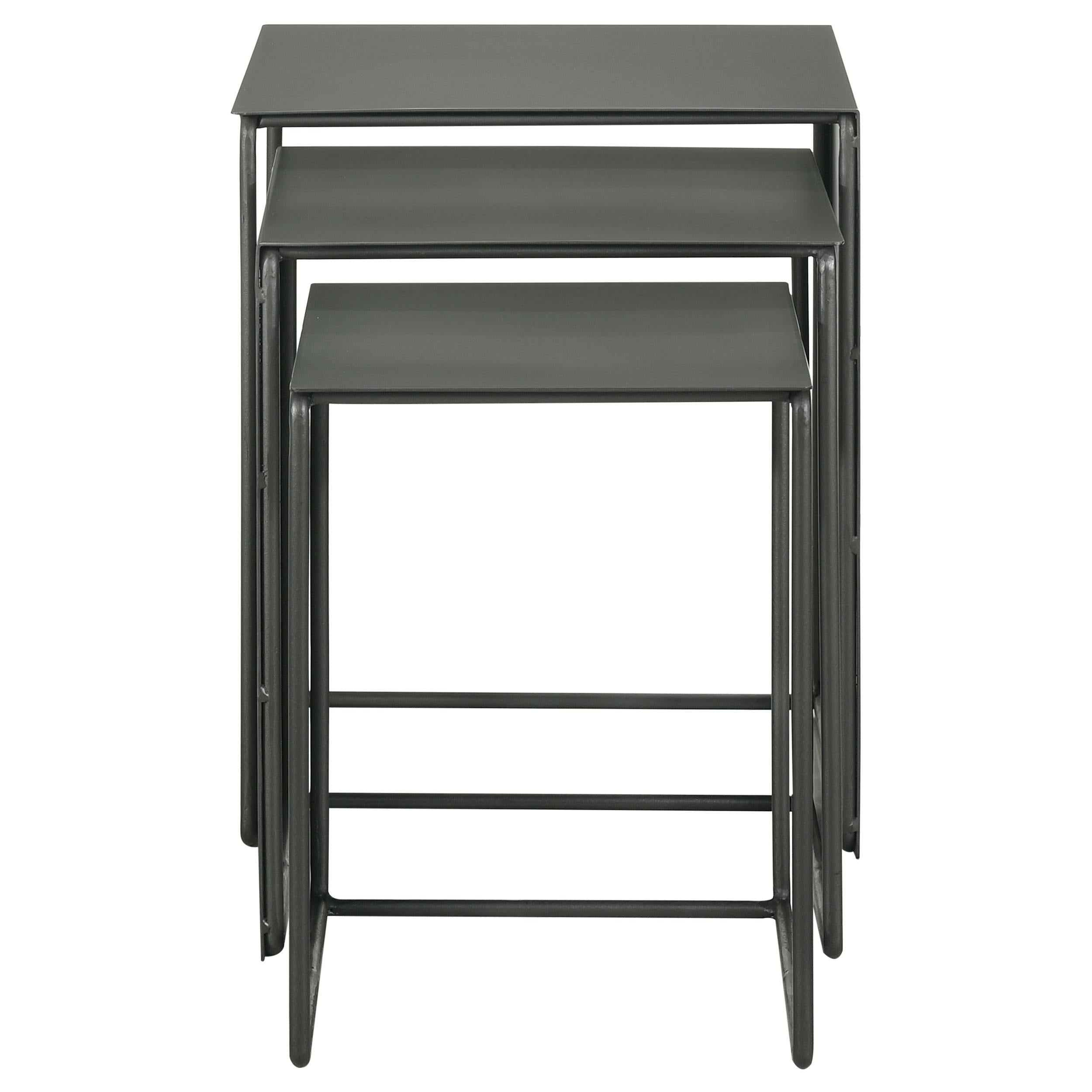 Coaster Furniture Imez 930250 3-piece Rectangular Metal Nesting Table Set - Grey - Image 3