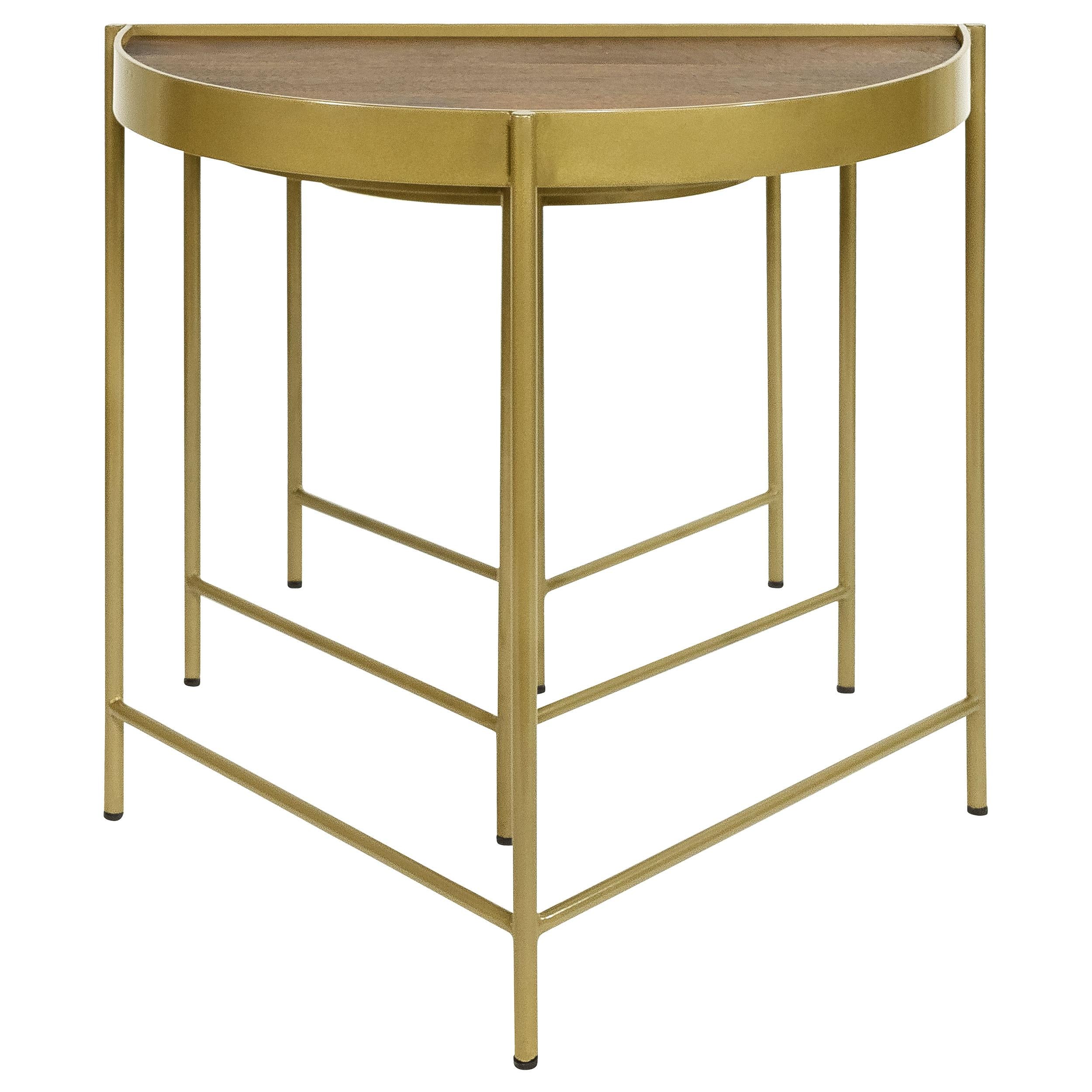 Coaster Furniture Tristen 936156 3-Piece Demilune Nesting Table - Brown and Gold - Image 3
