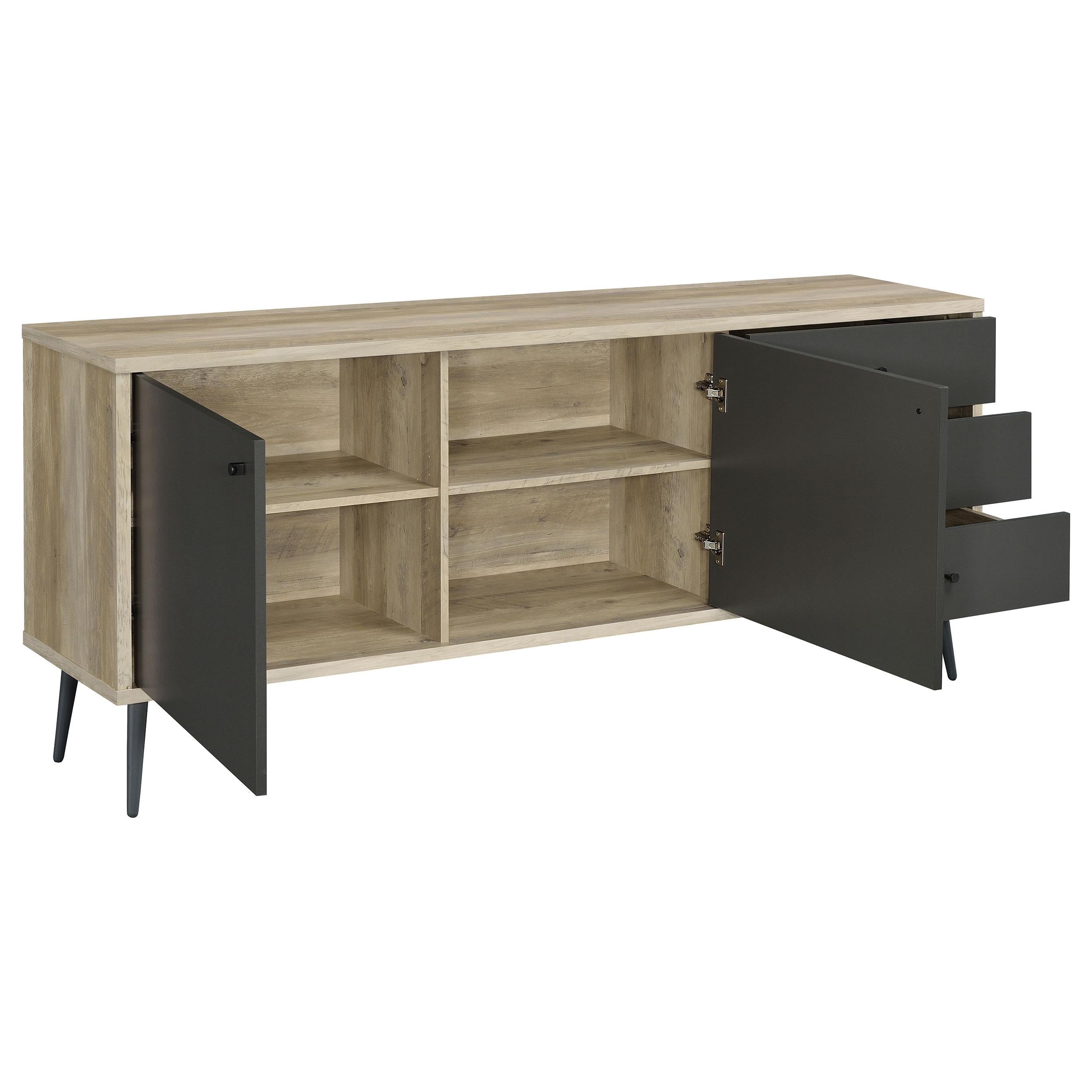 Coaster Furniture Maeve 950352 2-door Engineered Wood Cabinet - Antique Pine and Grey - Image 3