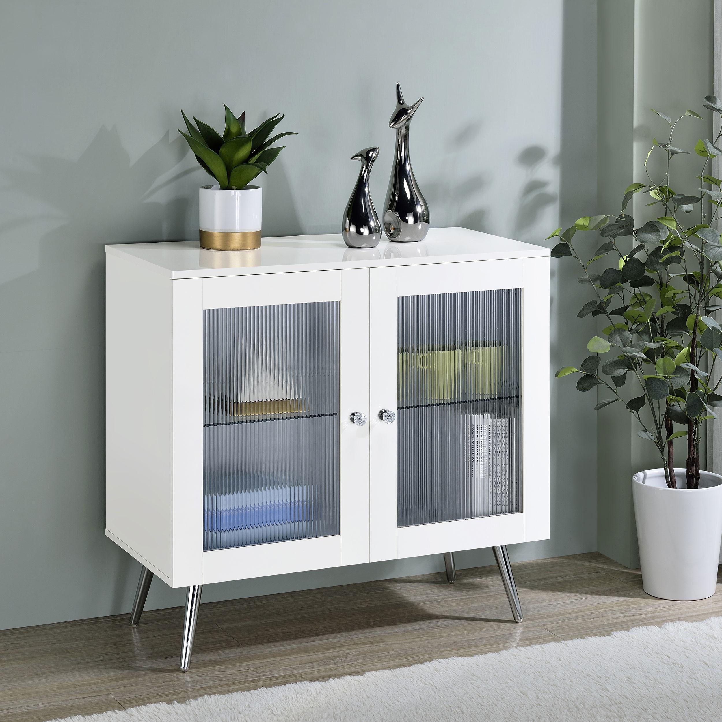 Coaster Furniture Nieta 950396 2-door Engineered Wood Accent Cabinet - White High Gloss - Image 2