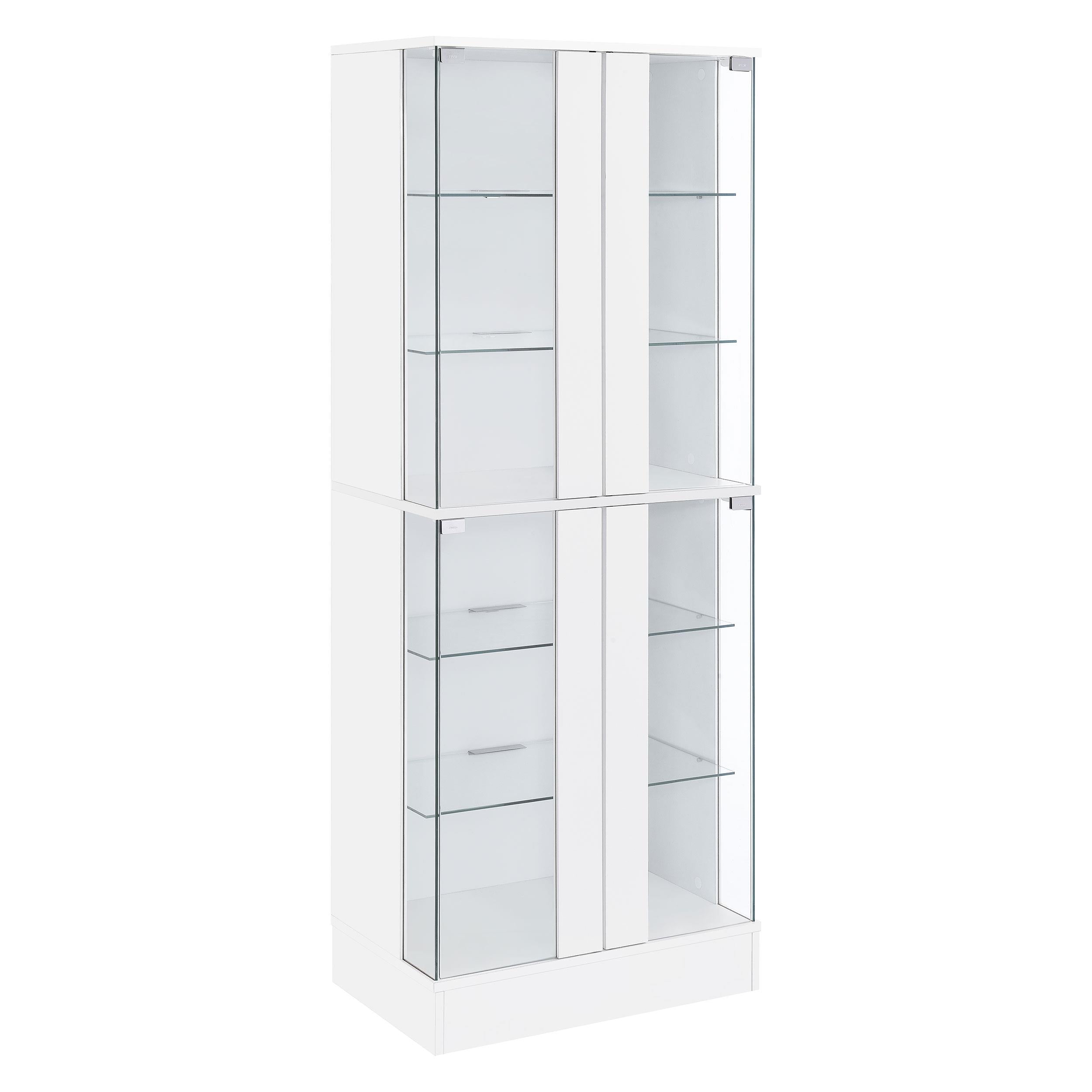 Coaster Furniture Cabra 950397 4-door LED Curio Display Cabinet – White High Gloss