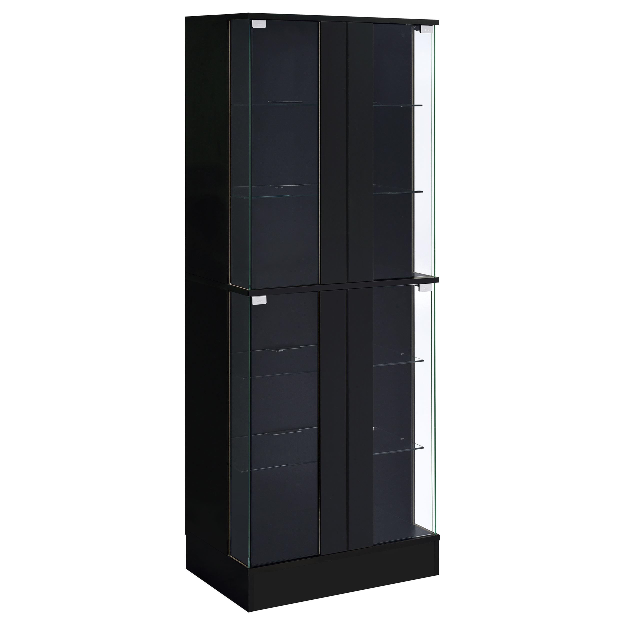 Coaster Furniture Cabra 950398 4-door LED Curio Display Cabinet - Black High Gloss - Image 1