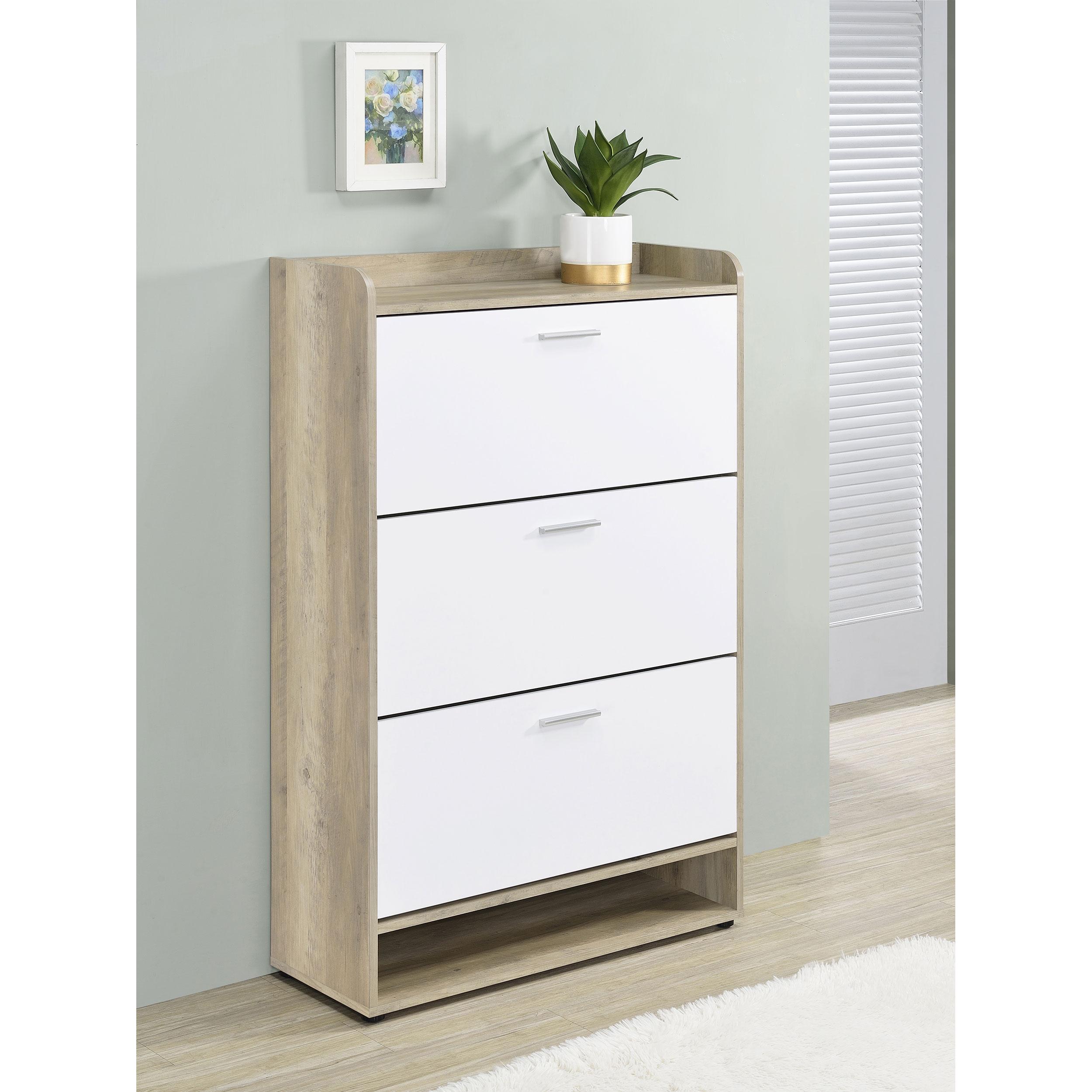 Coaster Furniture Denia 950403 3-tier Engineered Wood Shoe Cabinet - White - Image 2