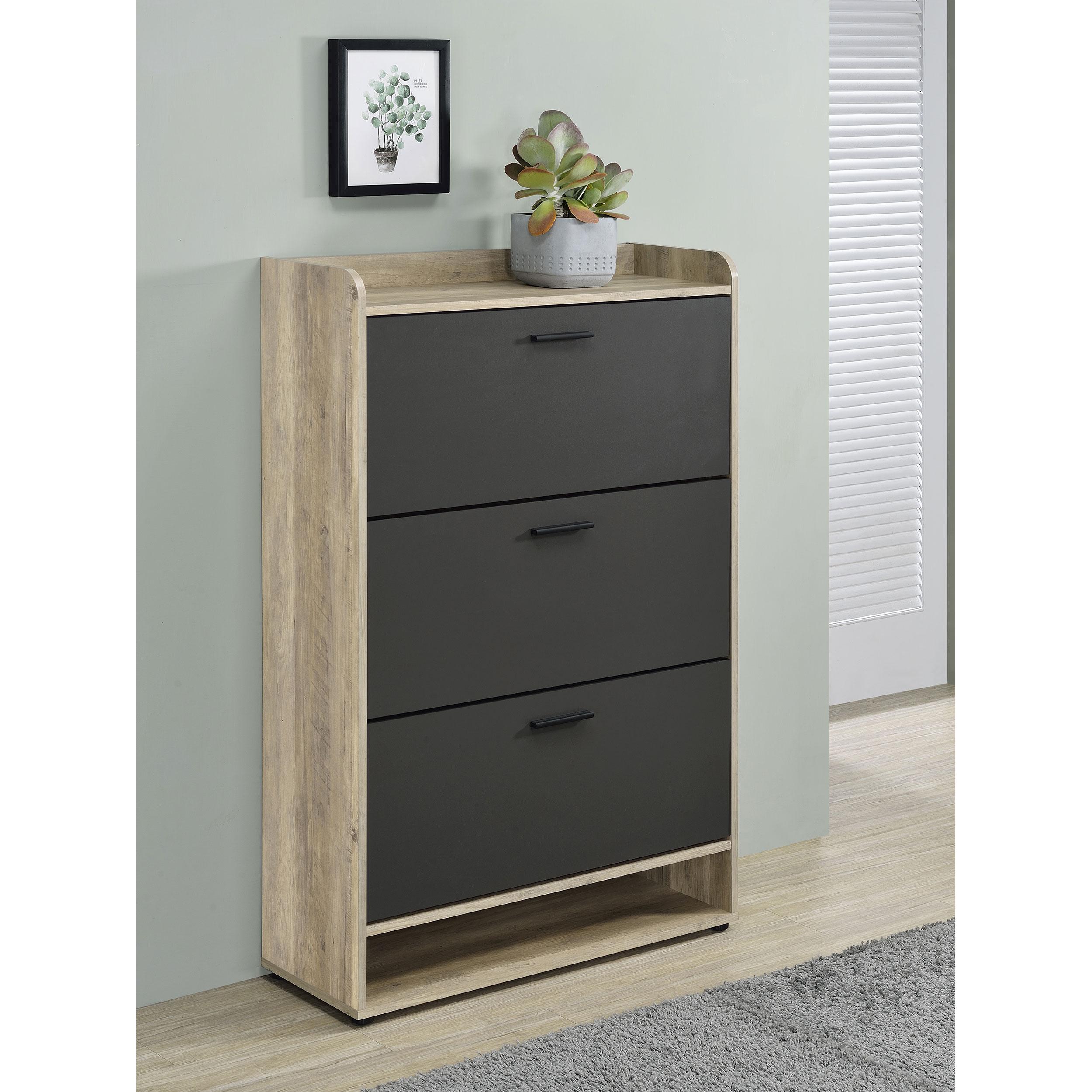 Coaster Furniture Denia 950404 3-tier Engineered Wood Shoe Cabinet - Grey - Image 2