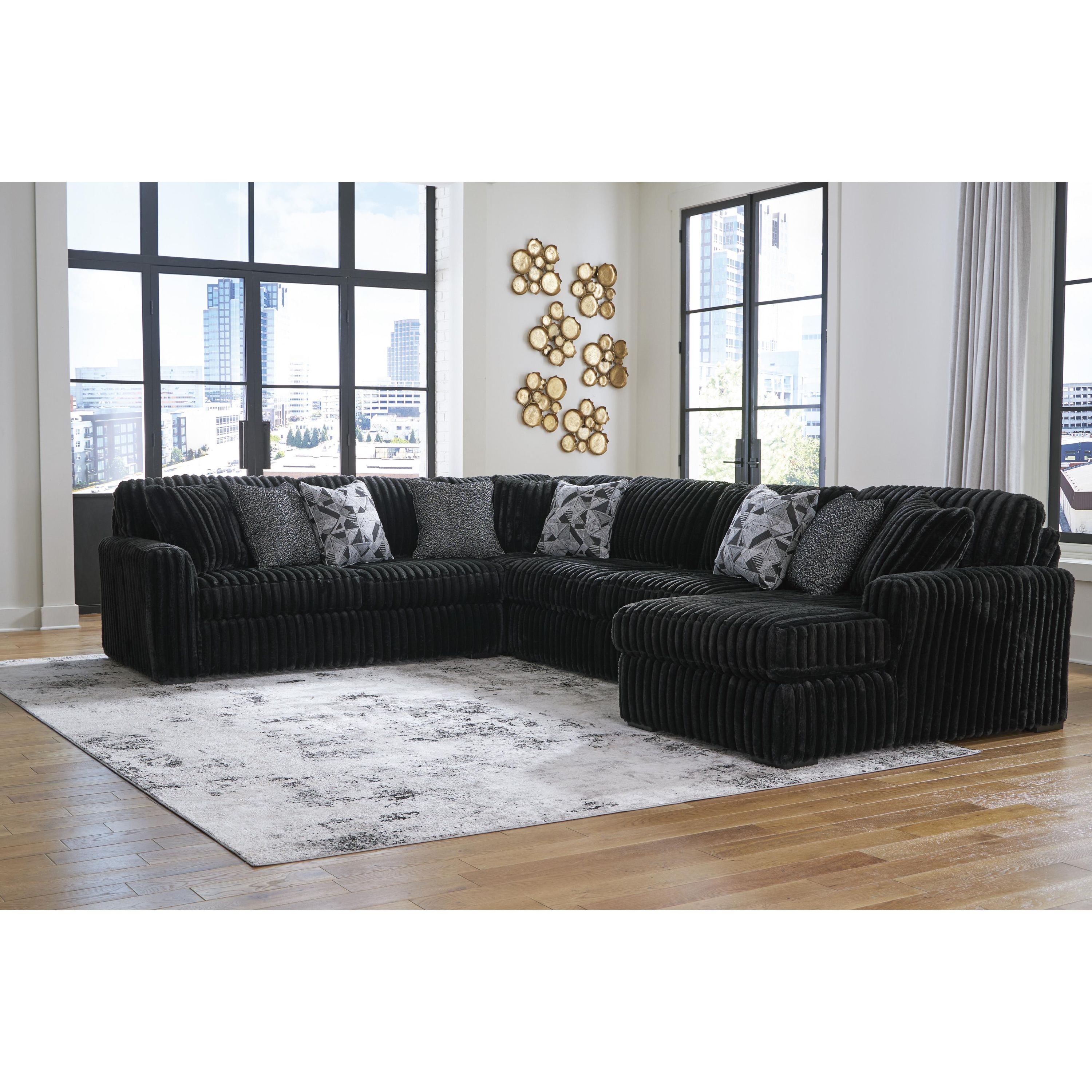 Signature Design by Ashley Midnight-Madness 98103S3 4 pc Sectional with Chaise - Image 3