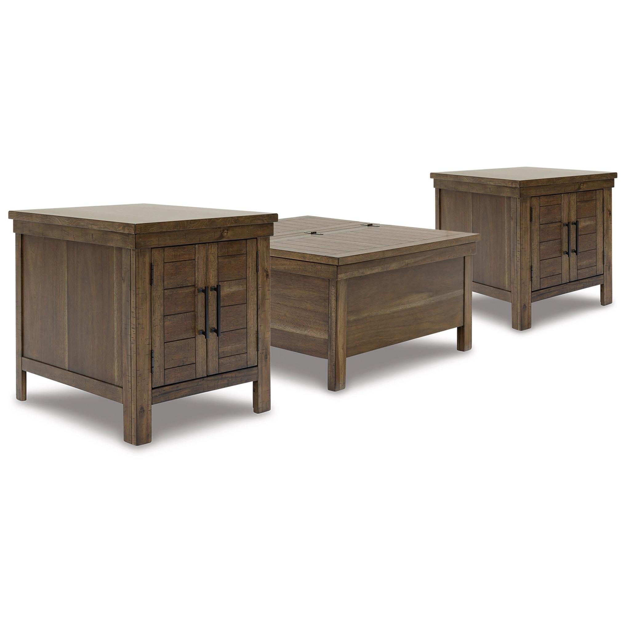 Signature Design by Ashley Moriville T731T1 Lift-top Coffee Table and 2 End Tables - Image 1