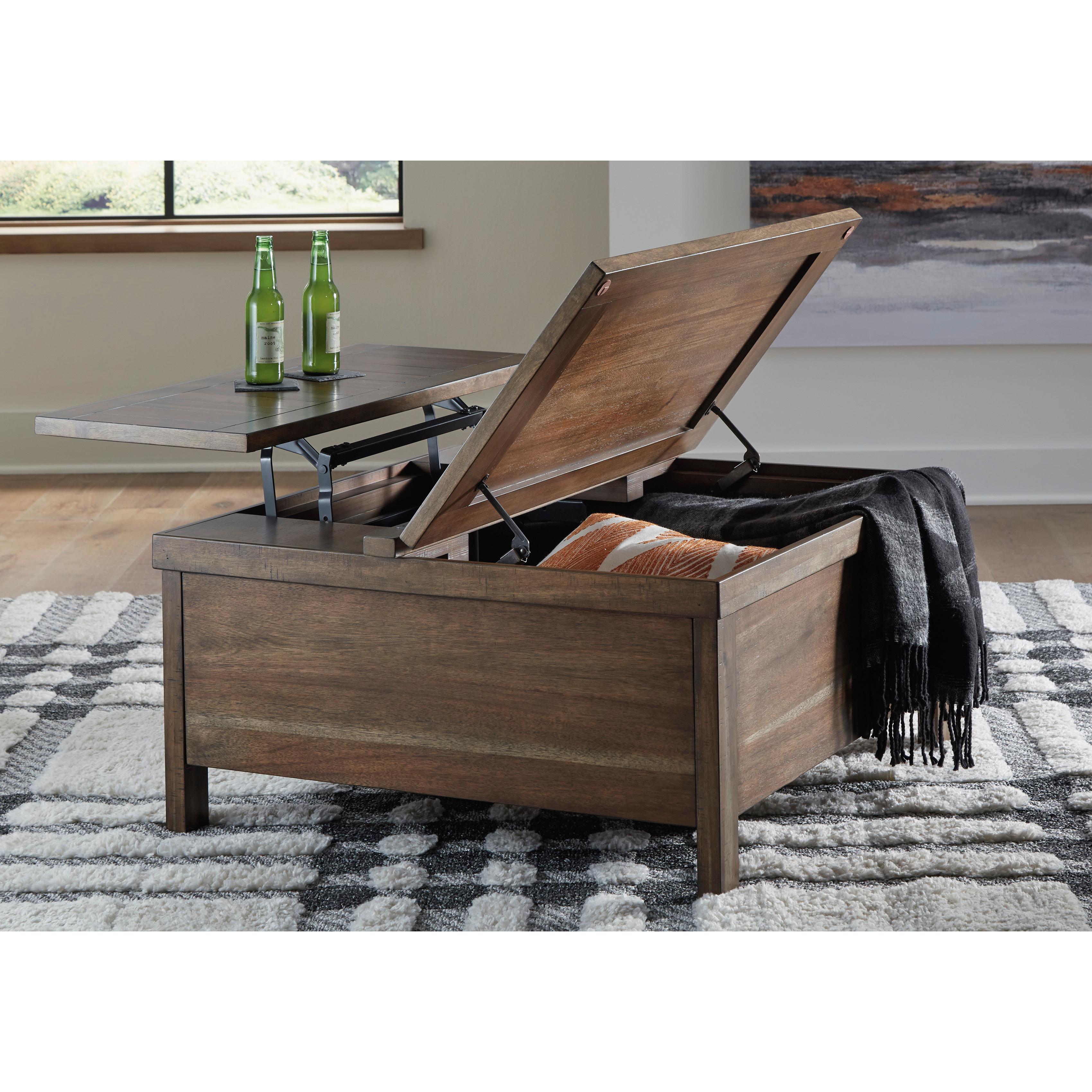 Signature Design by Ashley Moriville T731T1 Lift-top Coffee Table and 2 End Tables - Image 3