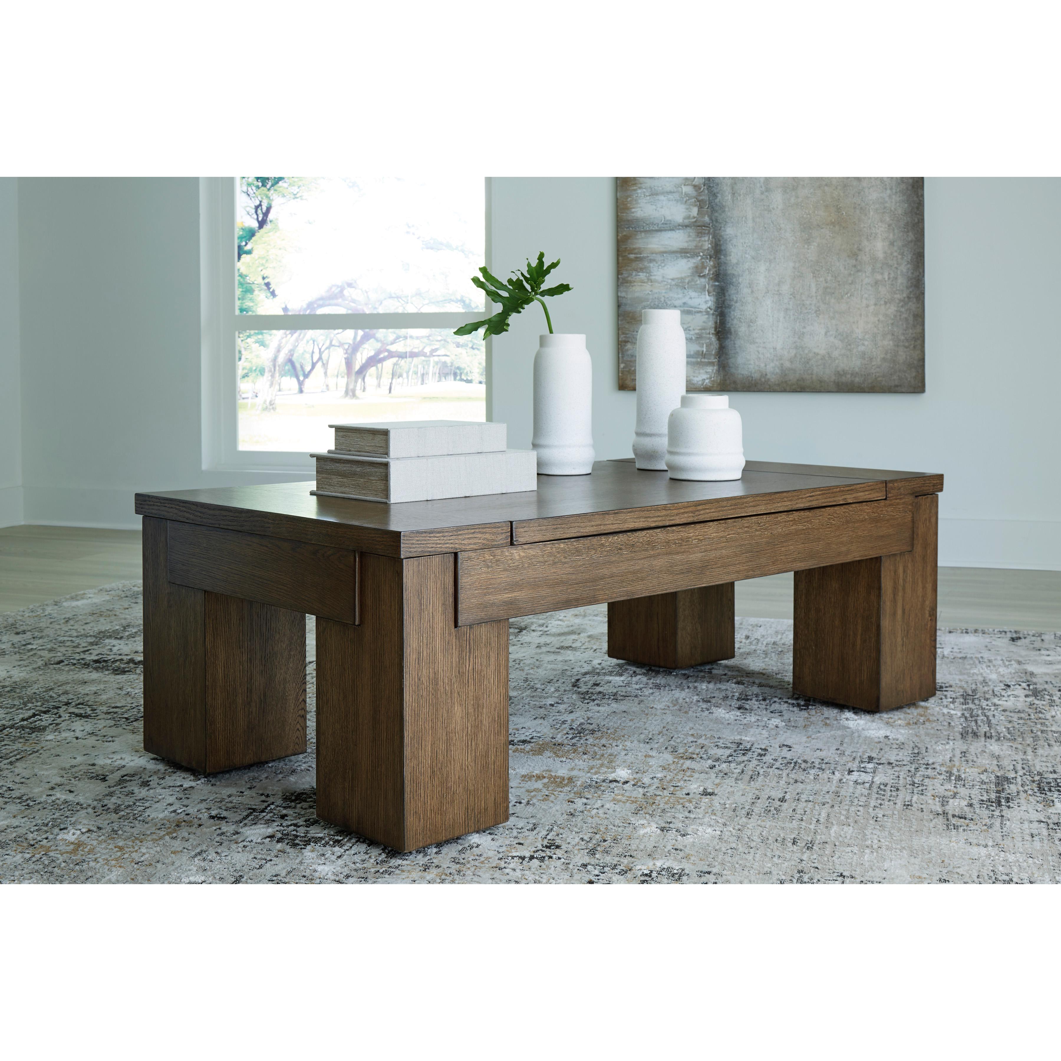 Signature Design by Ashley Rosswain T763T1 Lift-top Coffee Table and 2 End Tables - Image 2