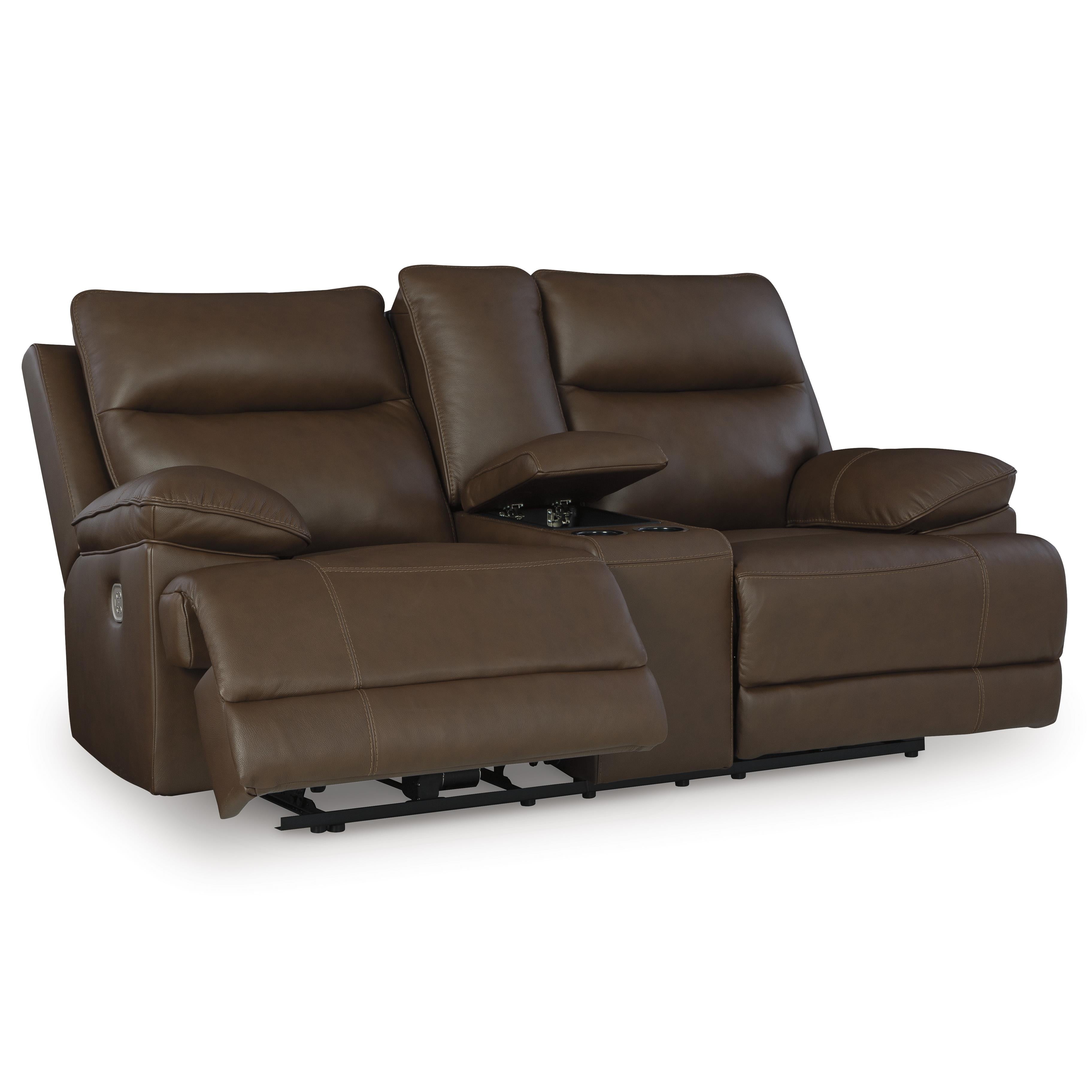 Signature Design by Ashley VonRyan U1040018 Power Reclining Loveseat with Console and Adjustable Headrest