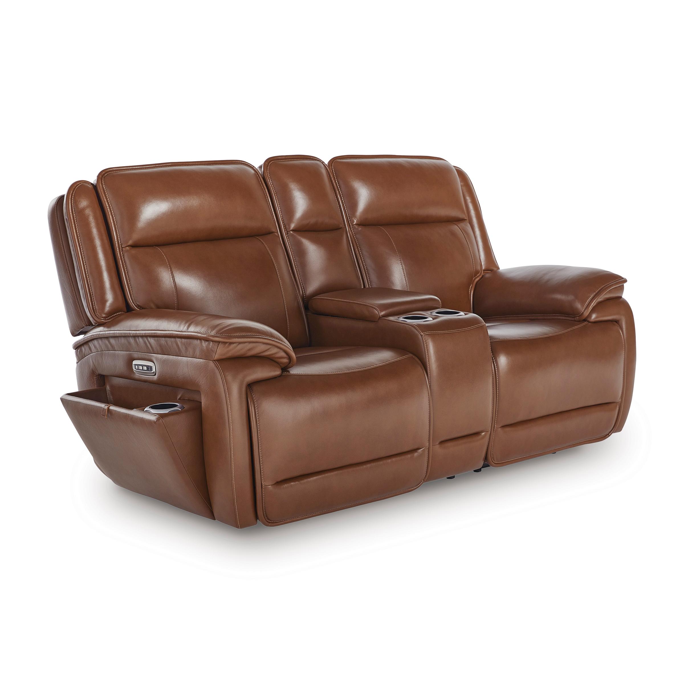 Signature Design by Ashley Healy Pier U1120418 Power Reclining Loveseat with Console and Adjustable Headrest - Image 1