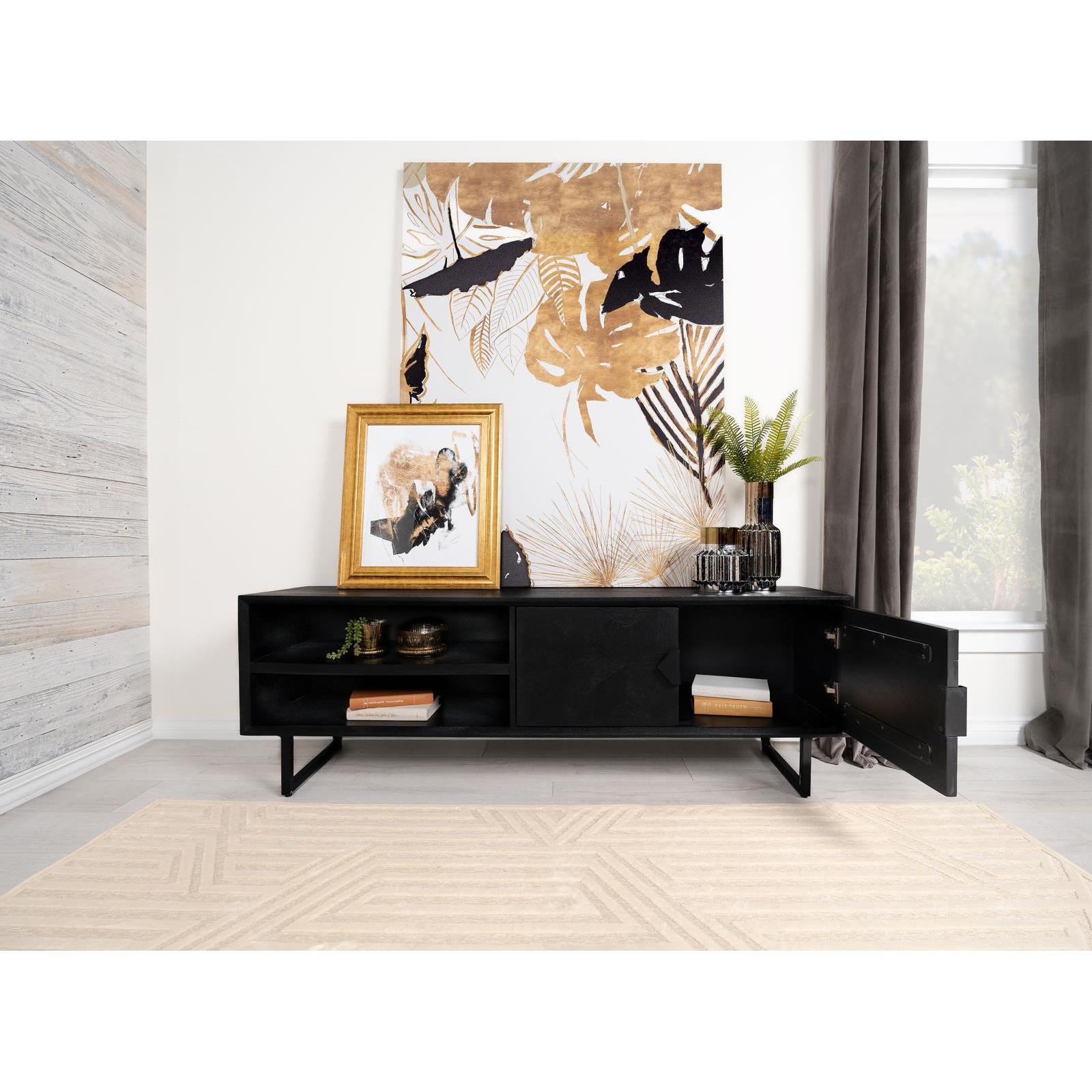 Coaster Furniture Marsden 703003 2-door Mango Wood 70" TV Stand - Charcoal Black - Image 3