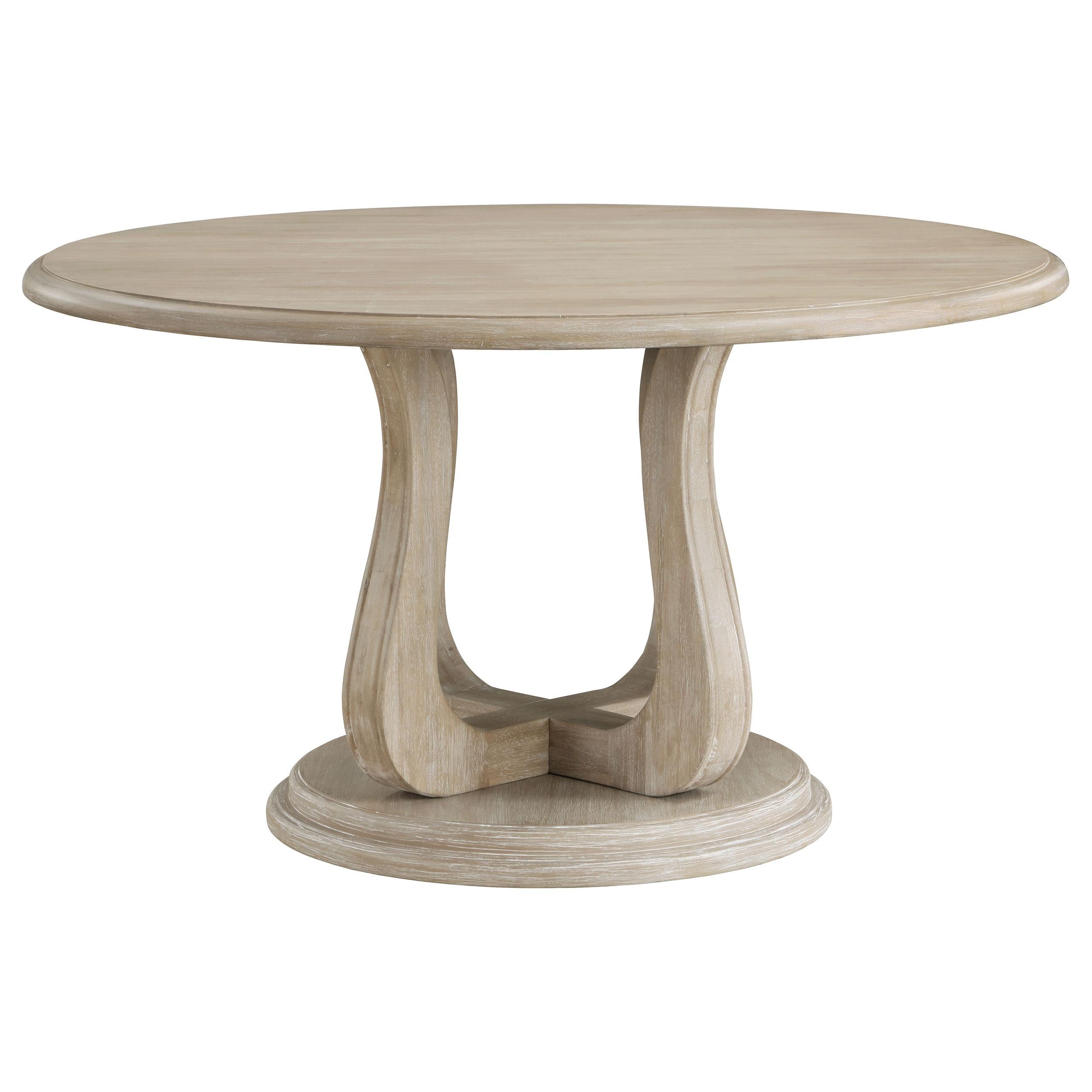 Coaster Furniture Trofello 123120 Round 60-inch Pedestal Dining Table - White Washed - Image 2