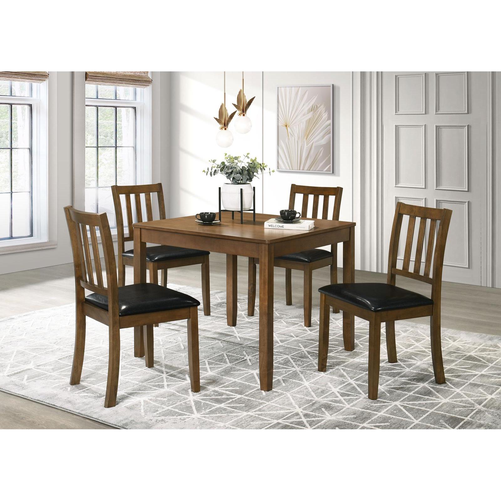 Coaster Furniture Parkwood 150400 5-piece Square Dining Table Set - Honey Brown - Image 1