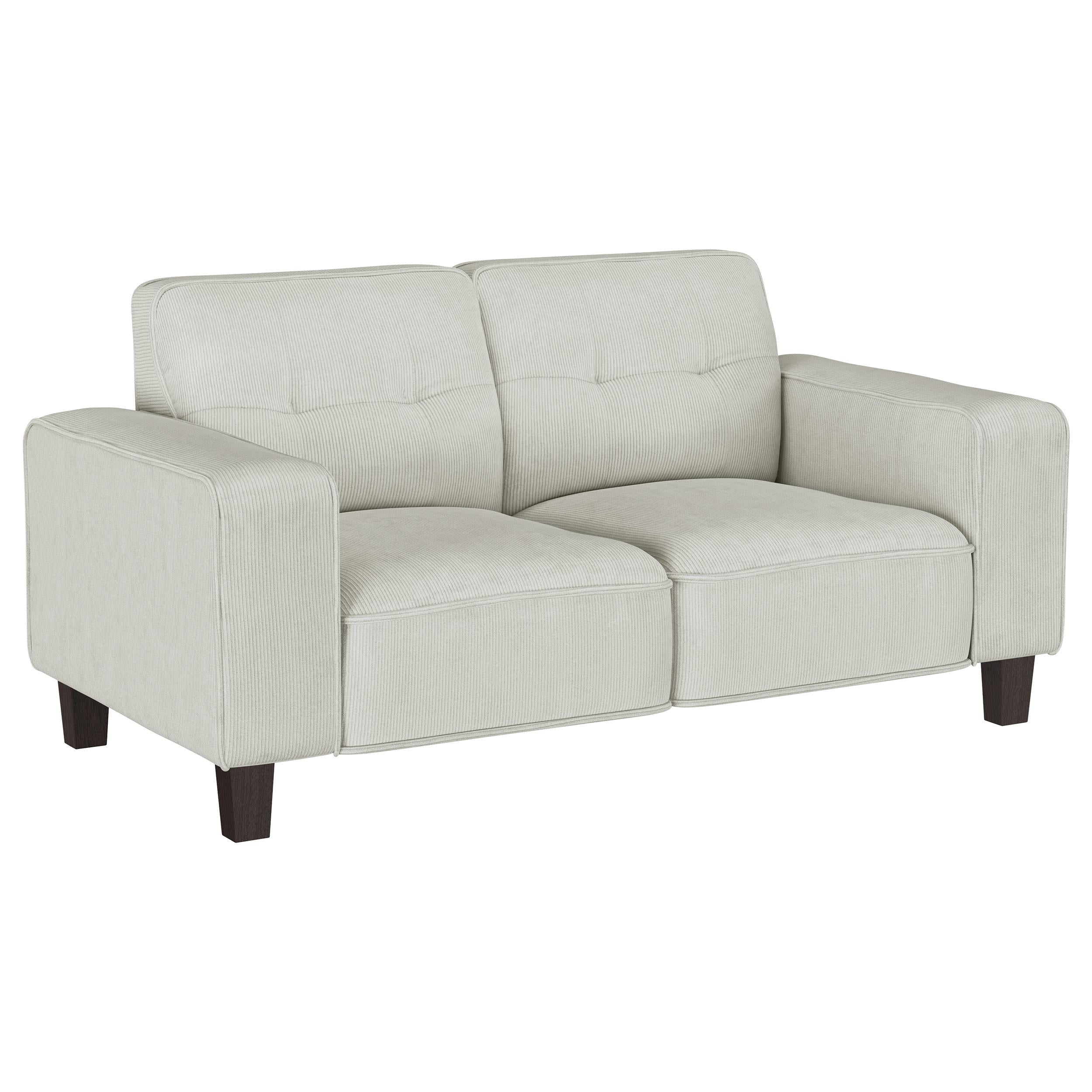 Coaster Furniture Deerhurst 509648 Upholstered Track Arm Tufted Loveseat – Greige