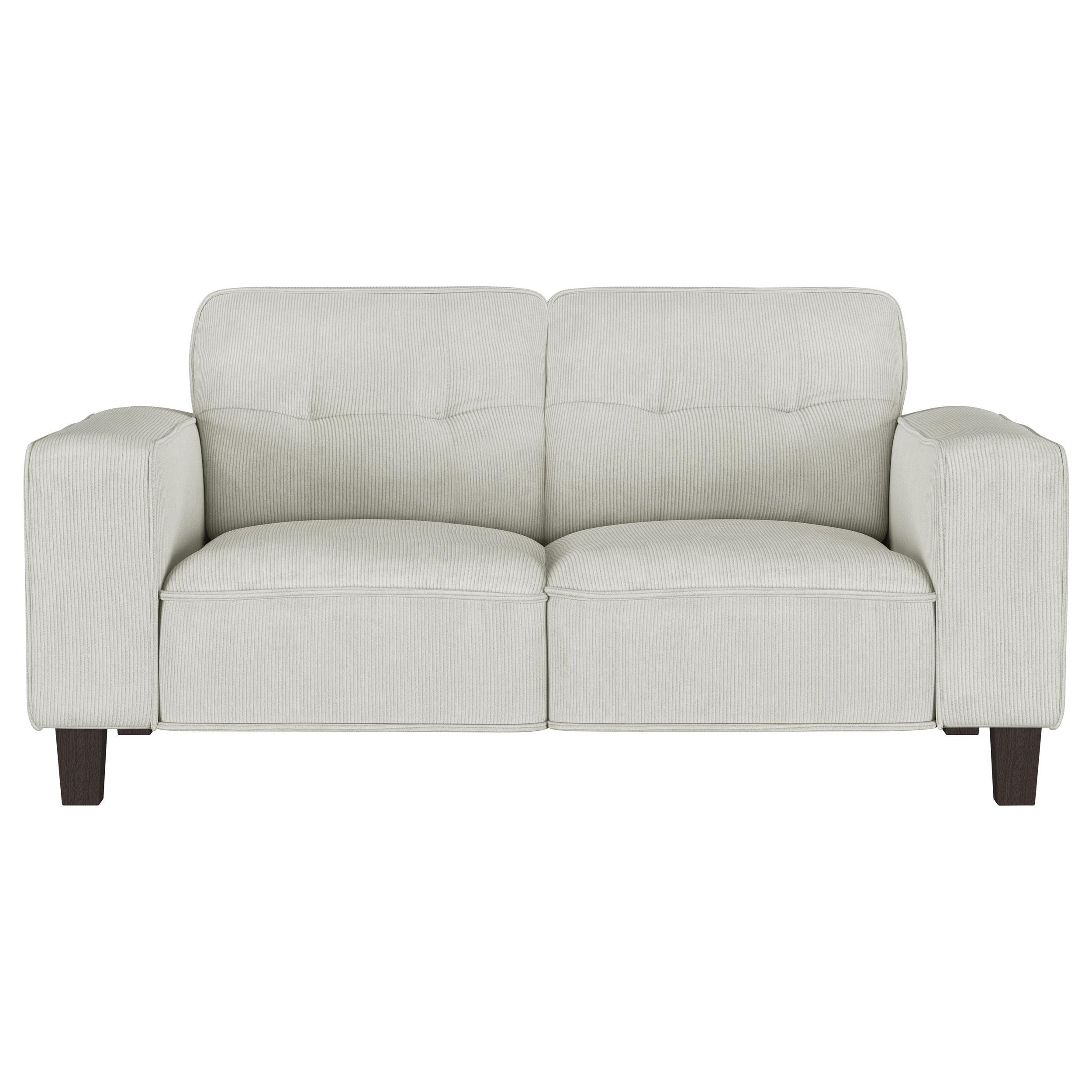 Coaster Furniture Deerhurst 509648 Upholstered Track Arm Tufted Loveseat - Greige - Image 2