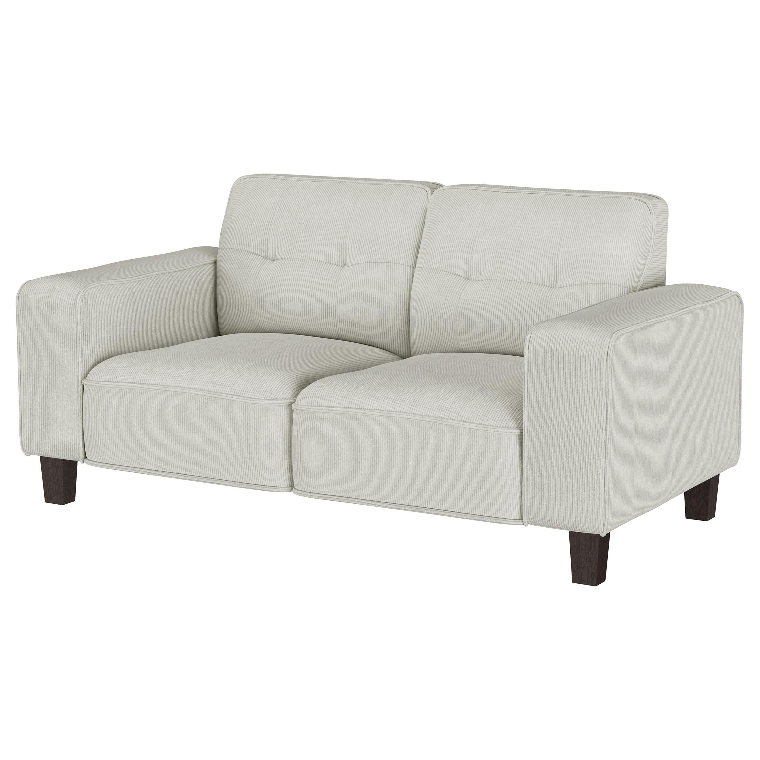 Coaster Furniture Deerhurst 509648 Upholstered Track Arm Tufted Loveseat - Greige - Image 3