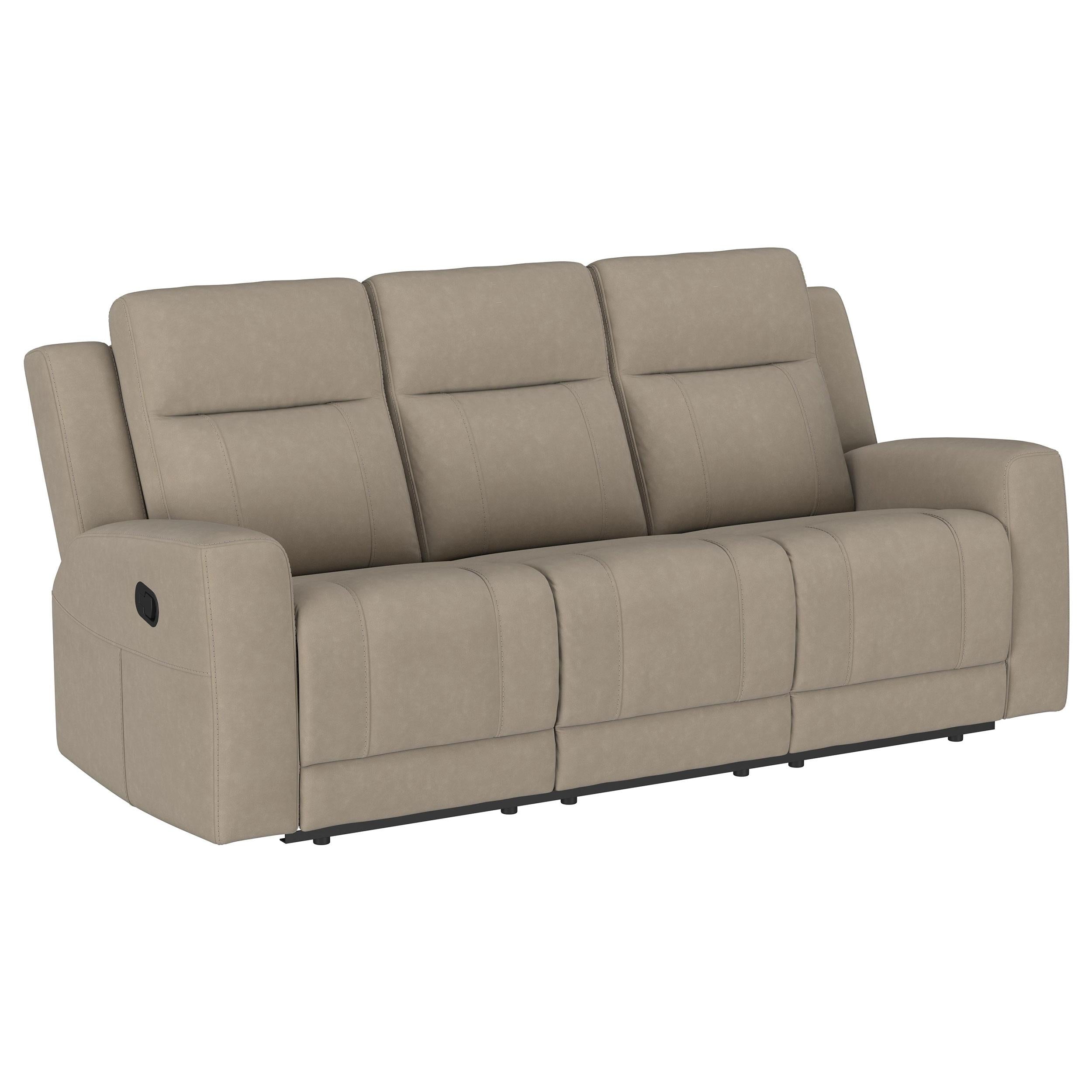 Coaster Furniture Brentwood 610281 Upholstered Motion Reclining Sofa - Taupe - Image 1