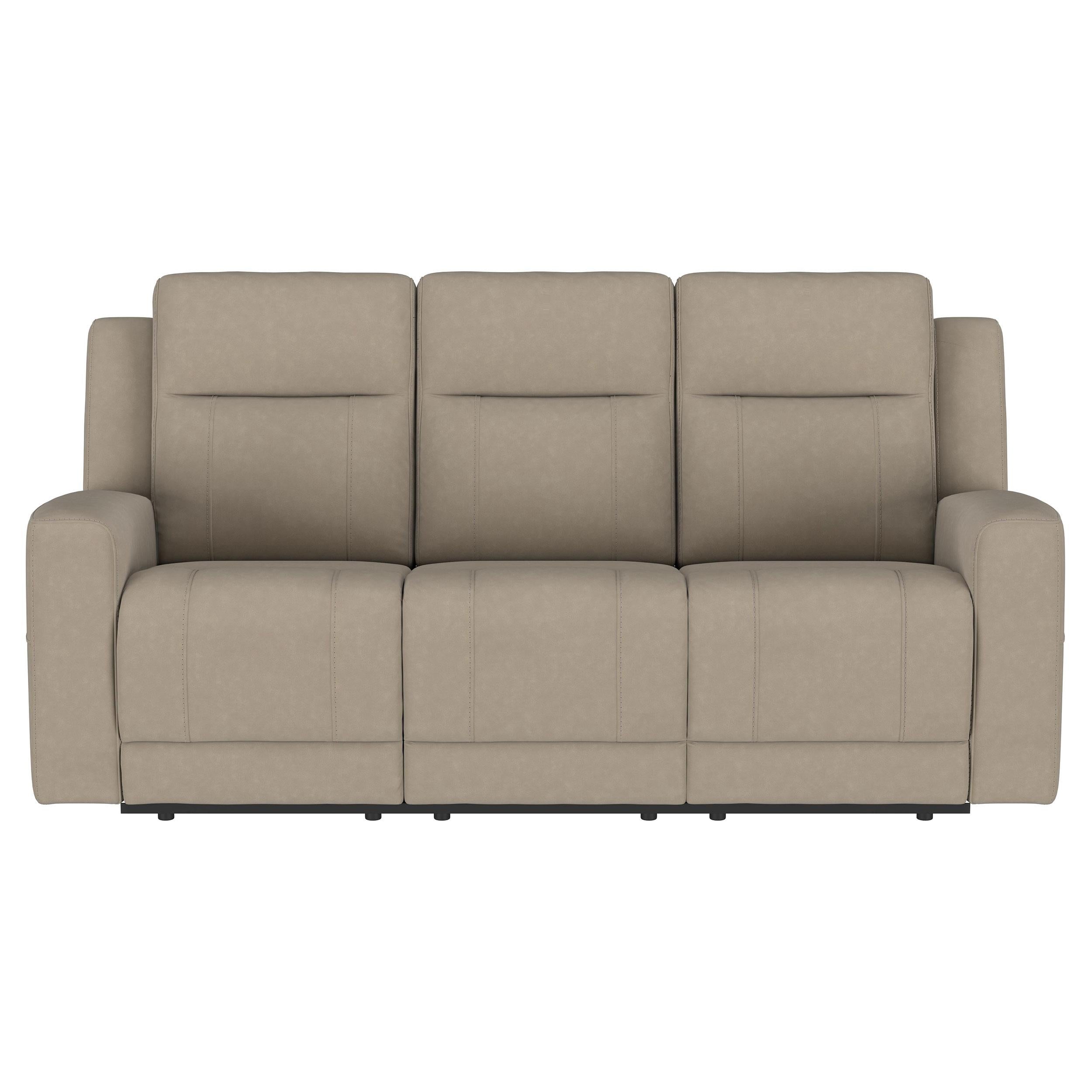 Coaster Furniture Brentwood 610281 Upholstered Motion Reclining Sofa - Taupe - Image 2