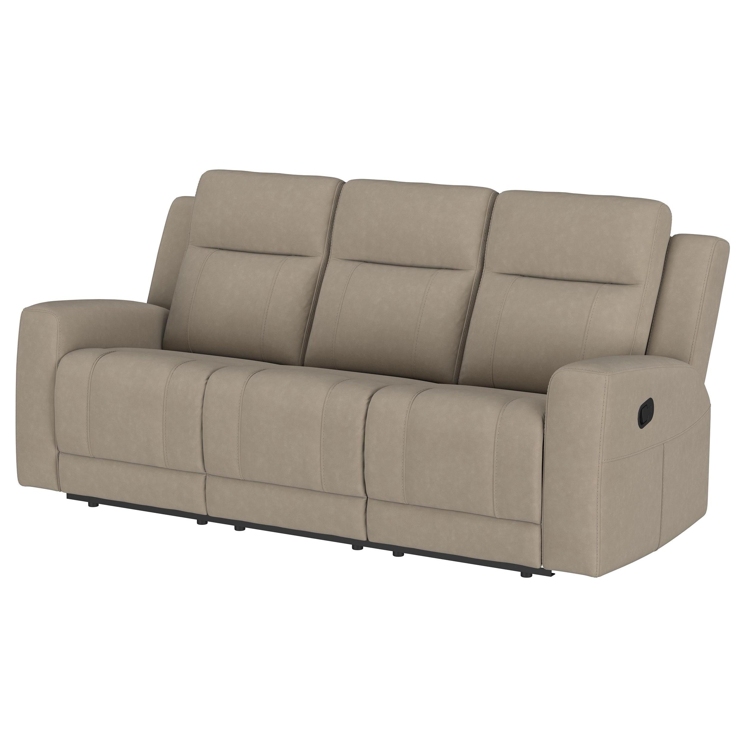 Coaster Furniture Brentwood 610281 Upholstered Motion Reclining Sofa - Taupe - Image 3