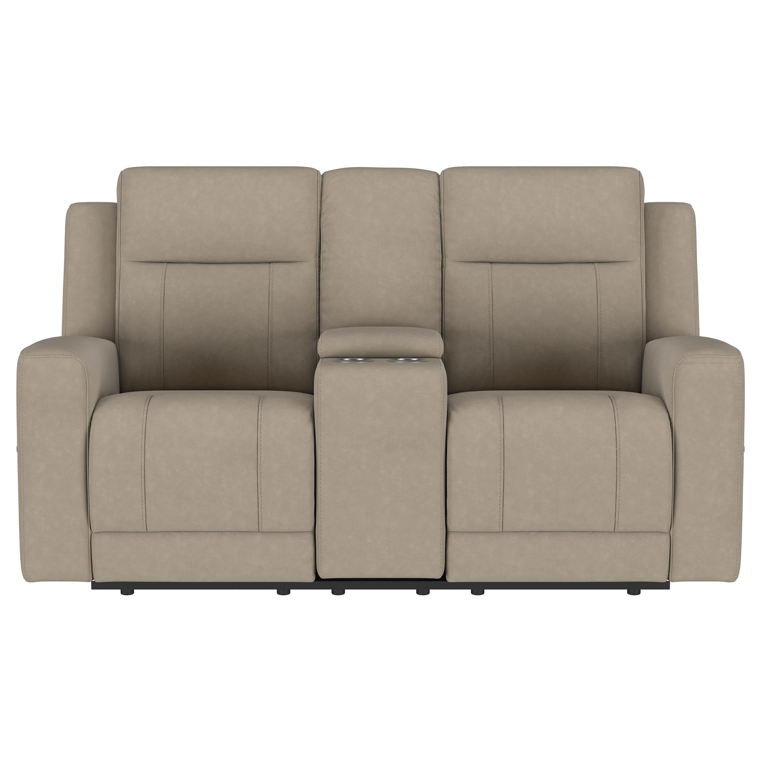 Coaster Furniture Brentwood 610282 Upholstered Motion Reclining Loveseat - Taupe - Image 3
