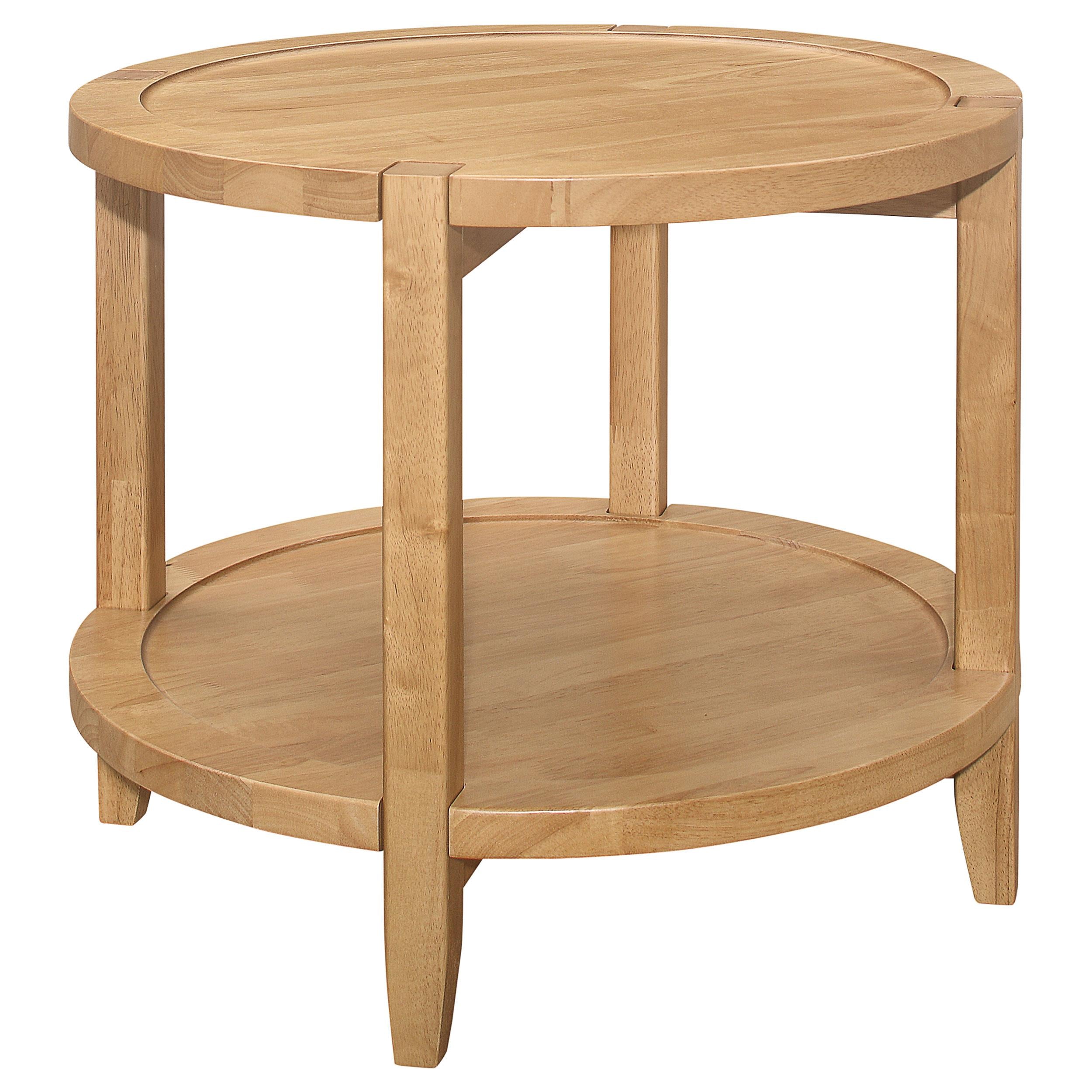 Coaster Furniture Camillo 709697 Round Solid Wood Side End Table - Maple Brown - Image 1