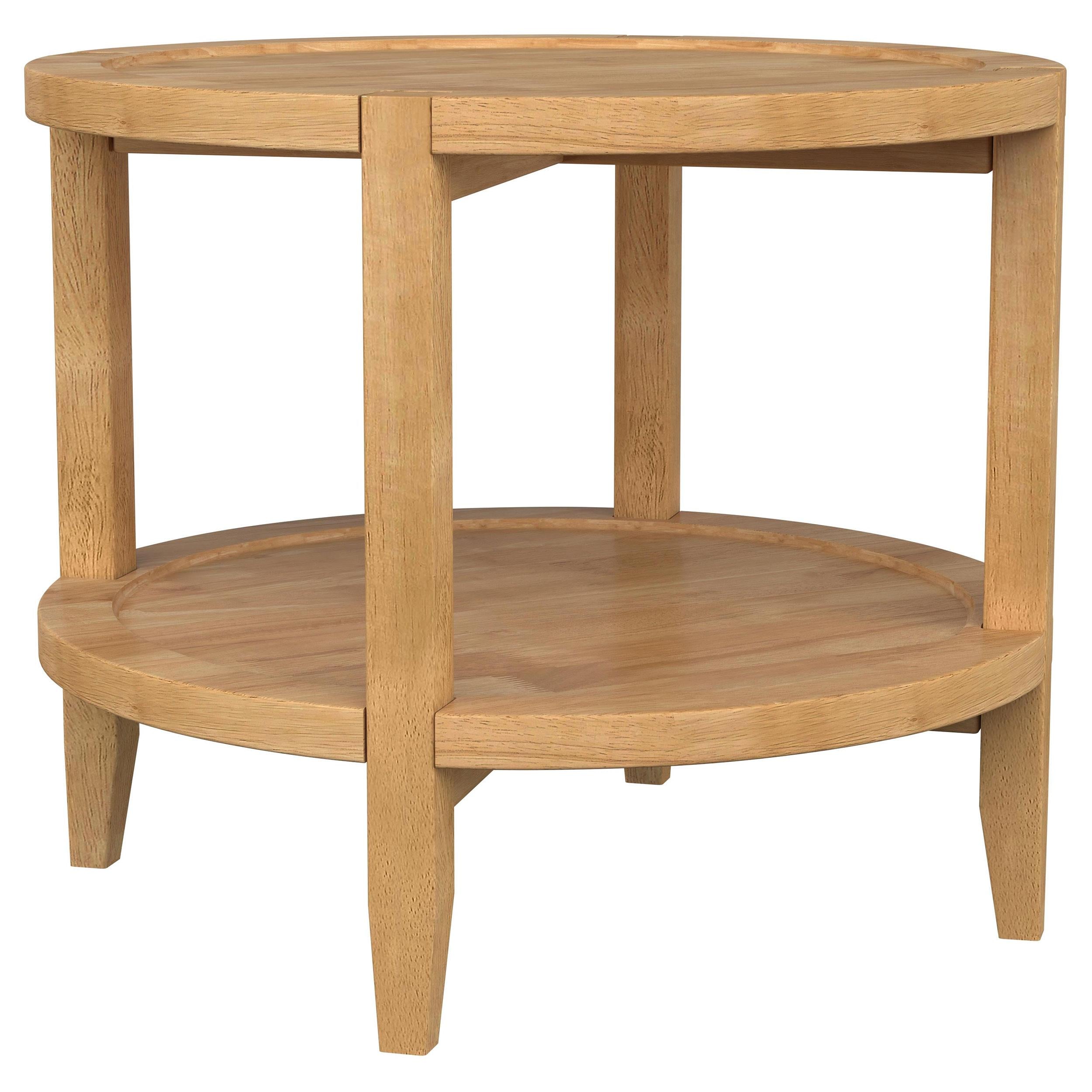 Coaster Furniture Camillo 709697 Round Solid Wood Side End Table - Maple Brown - Image 2