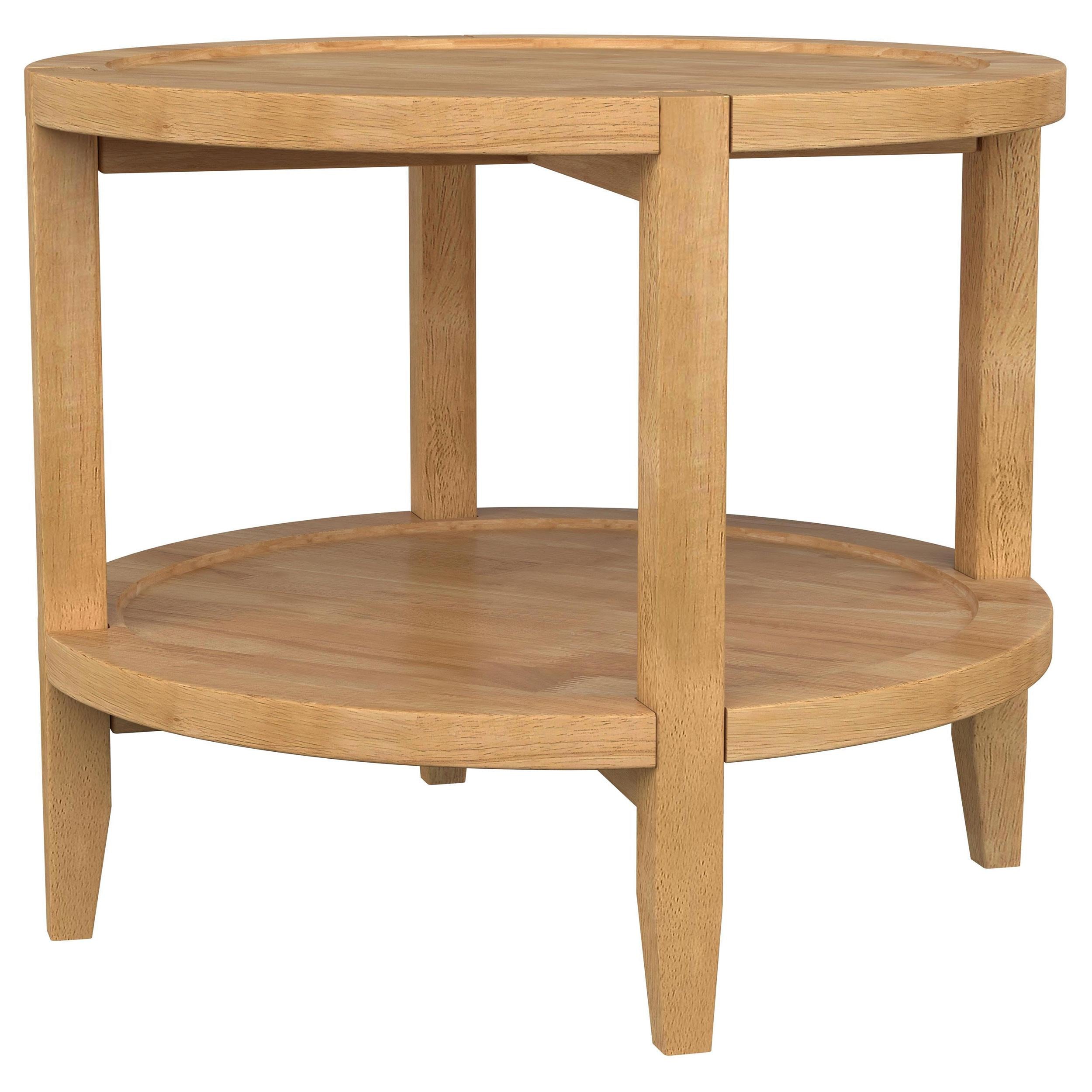 Coaster Furniture Camillo 709697 Round Solid Wood Side End Table - Maple Brown - Image 3