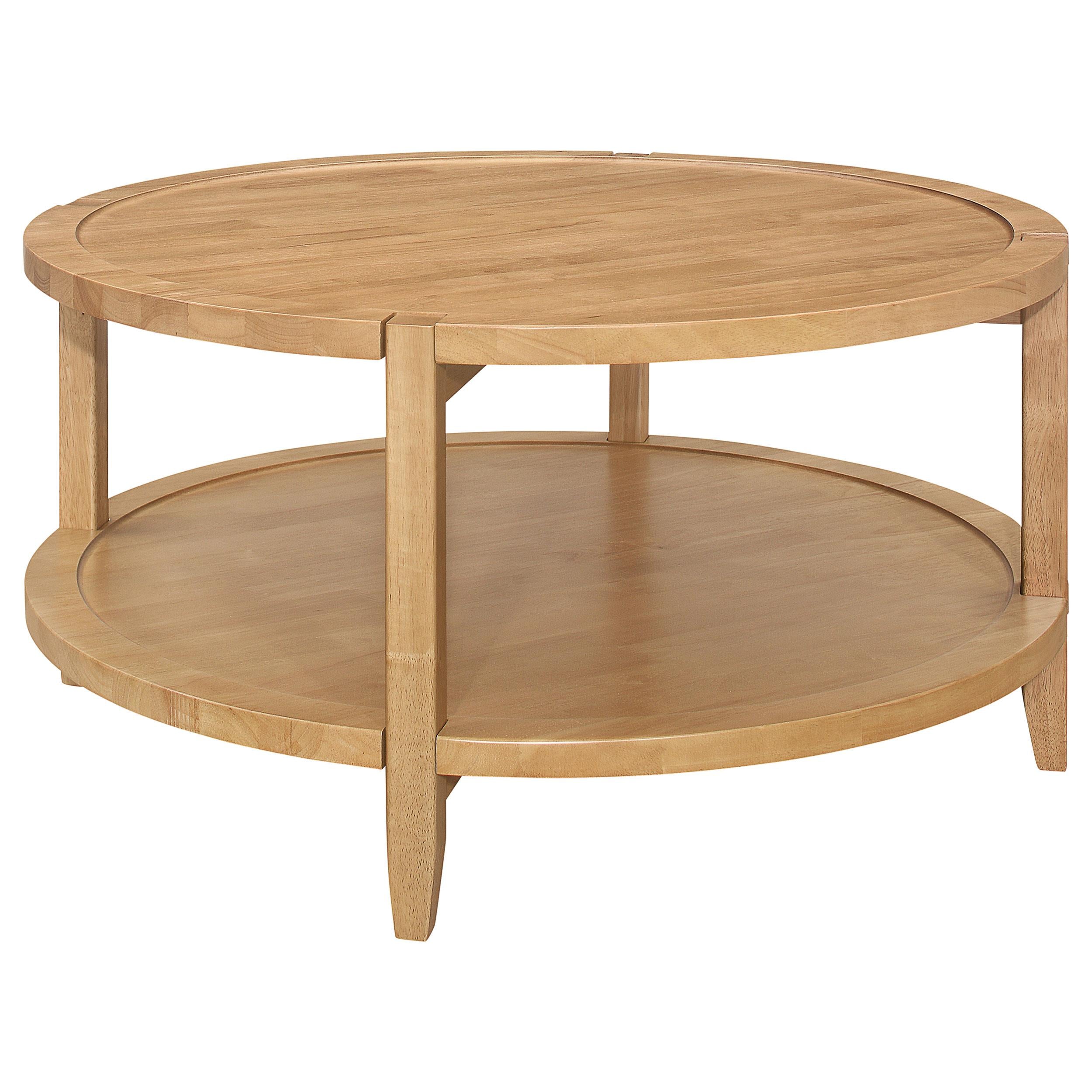 Coaster Furniture Camillo 709698 Round Solid Wood Coffee Table – Maple Brown