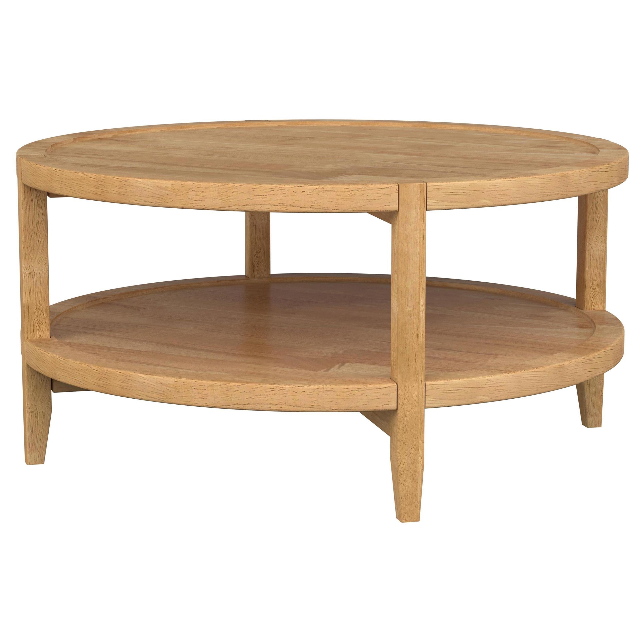 Coaster Furniture Camillo 709698 Round Solid Wood Coffee Table - Maple Brown - Image 3