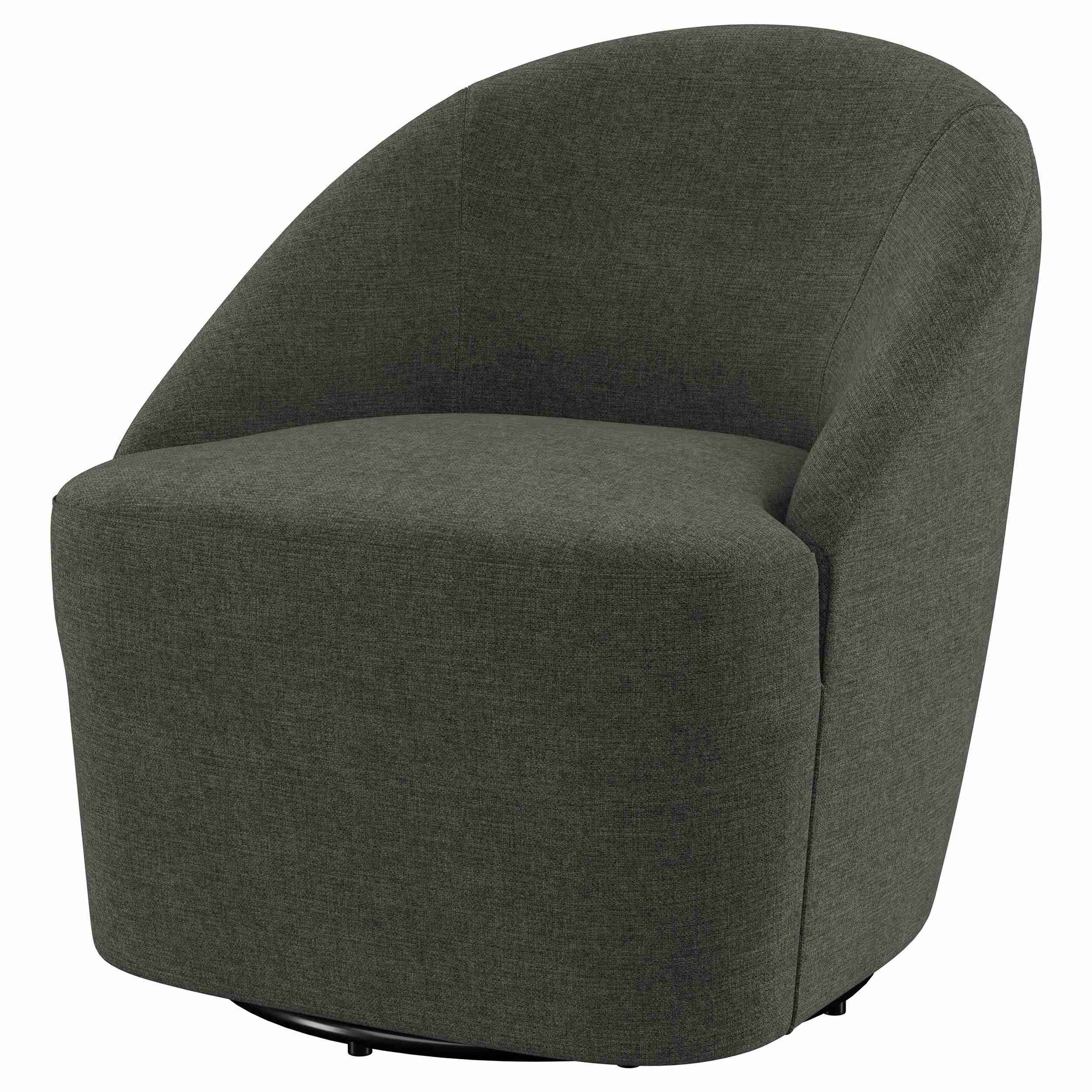 Coaster Furniture Leon 903075 Upholstered Barrel Accent Swivel Chair - Hunter Green - Image 3