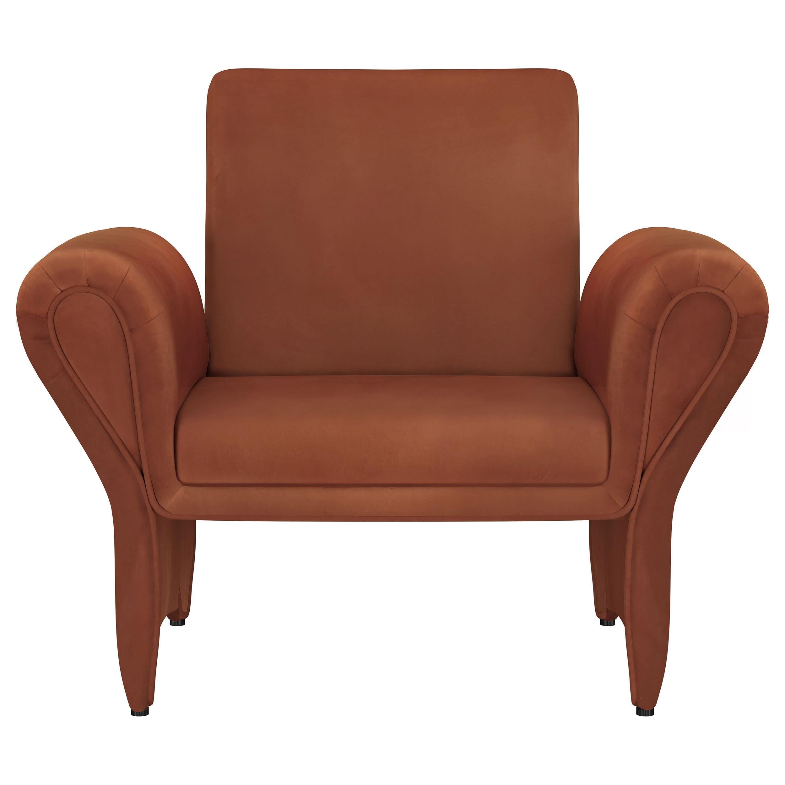 Coaster Furniture Liana 903150 Upholstered Roll Arm Accent Armchair - Rust Orange - Image 2