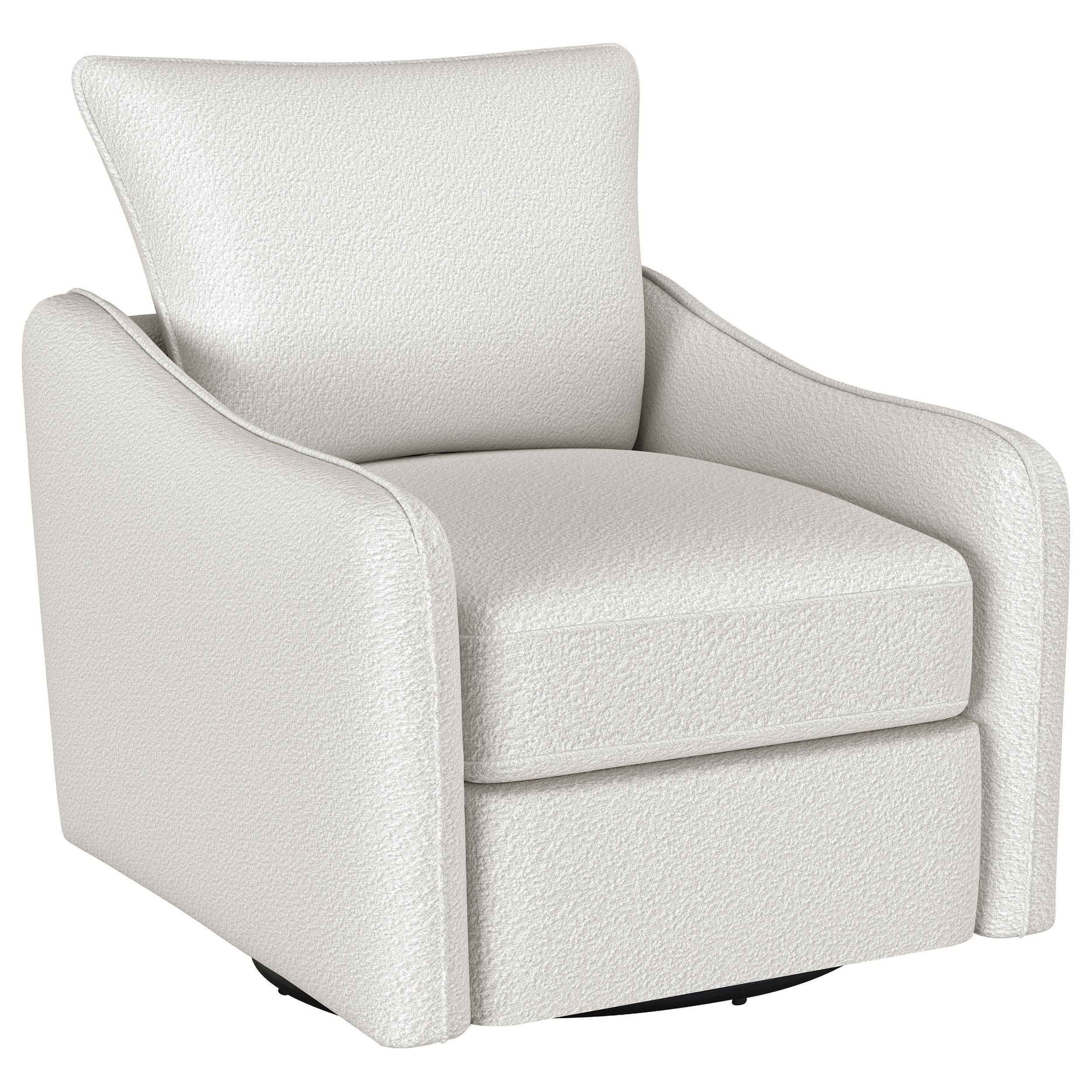 Coaster Furniture Madia 903391 Upholstered Sloped Arm Swivel Glider Chair - Vanilla - Image 1