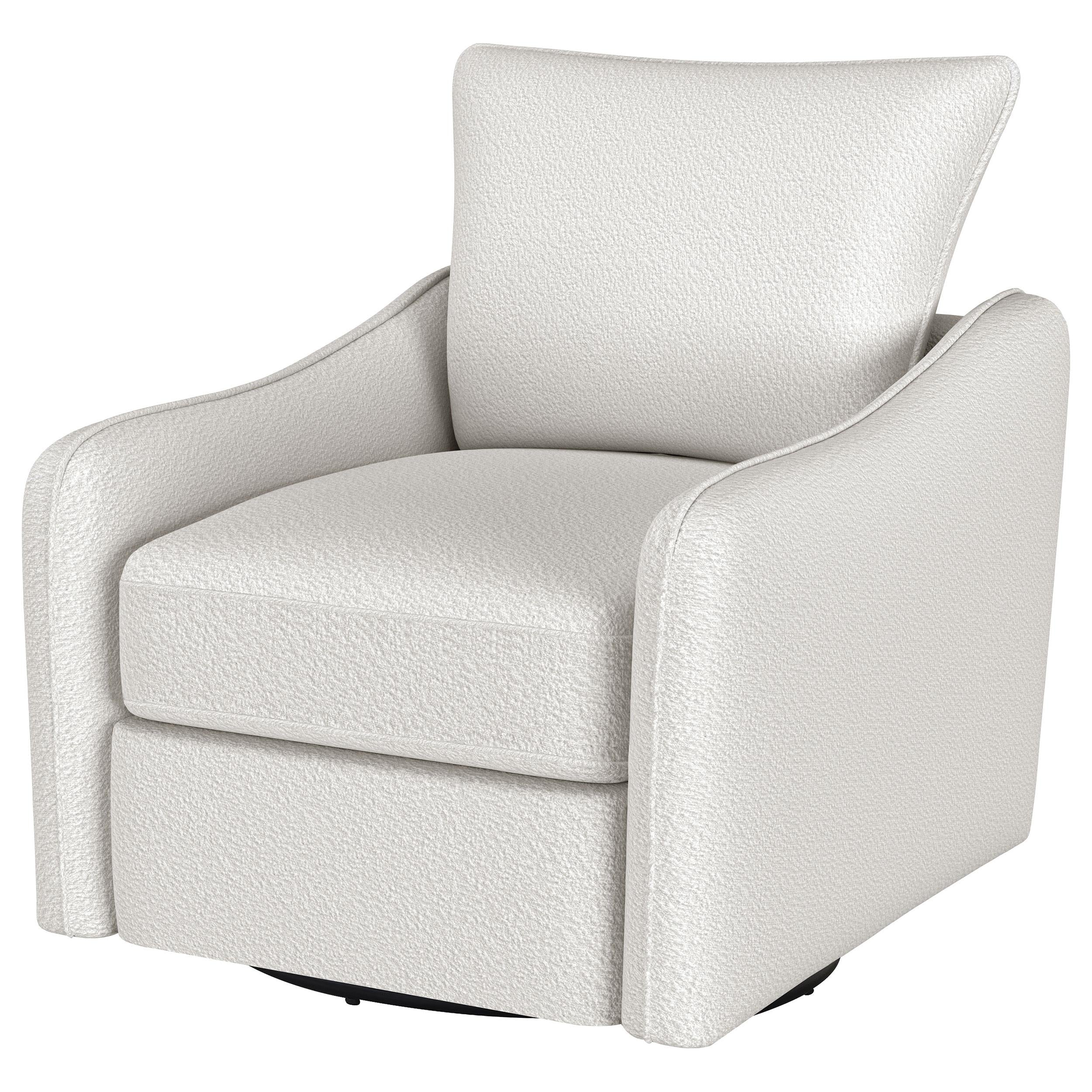 Coaster Furniture Madia 903391 Upholstered Sloped Arm Swivel Glider Chair - Vanilla - Image 3