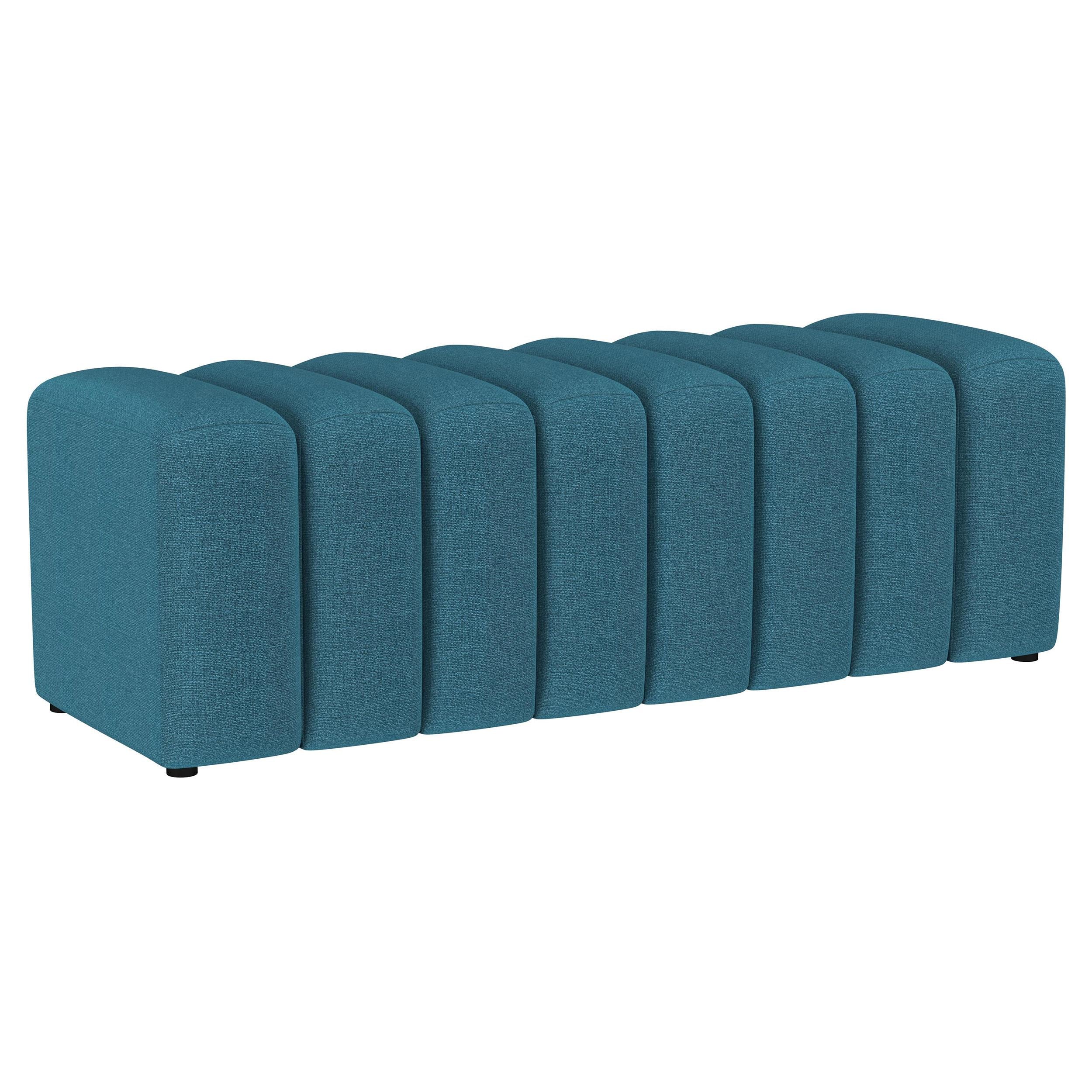 Coaster Furniture Summer 910293 Fabric Upholstered Tufted Accent Bench – Peacock Blue