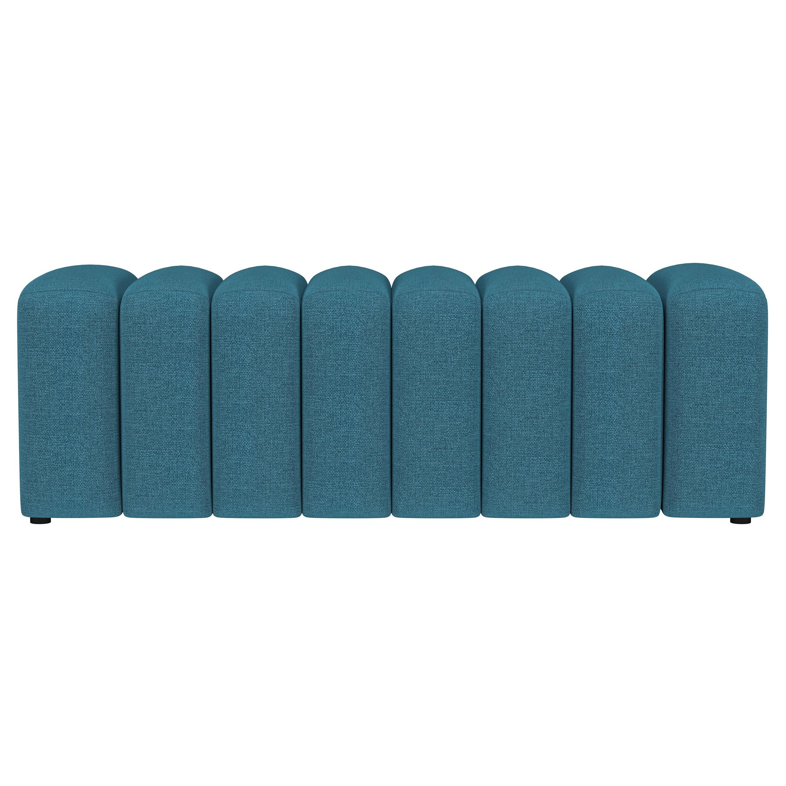 Coaster Furniture Summer 910293 Fabric Upholstered Tufted Accent Bench - Peacock Blue - Image 2